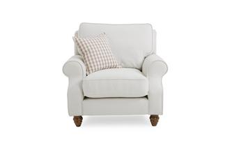 Plain Armchair with Check Scatter Cushion 