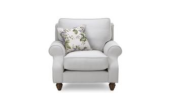 Plain Armchair with Floral Scatter Cushion 
