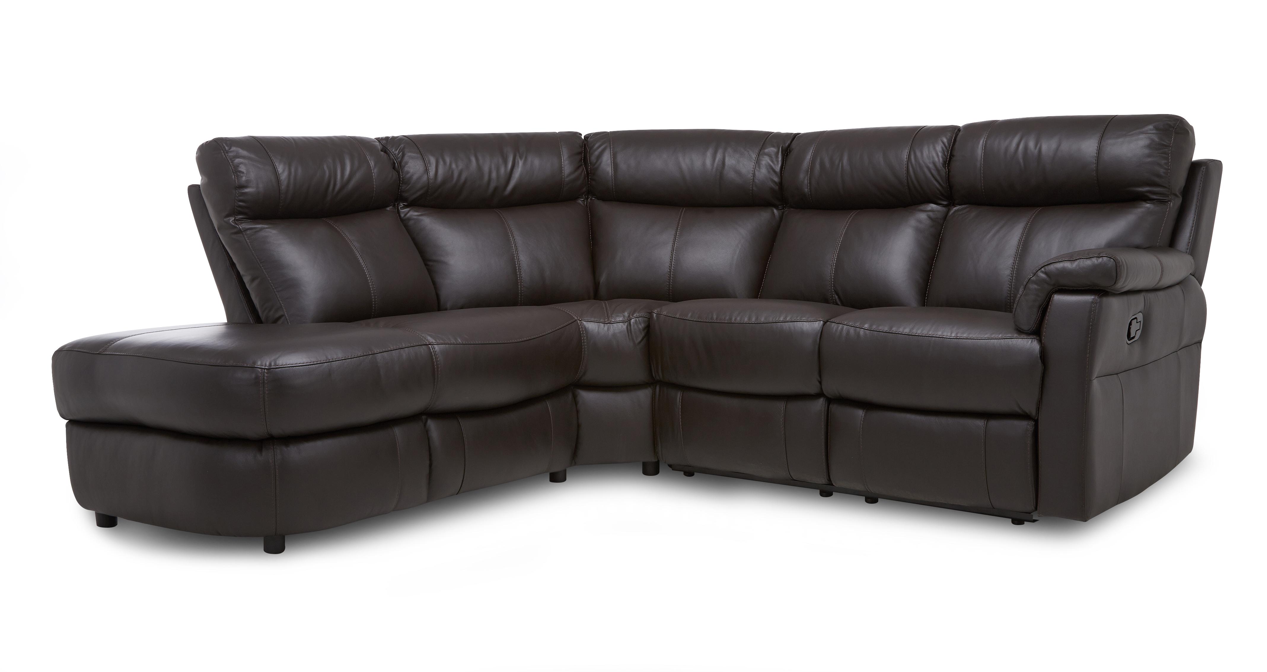 Dfs leather recliner online corner sofa