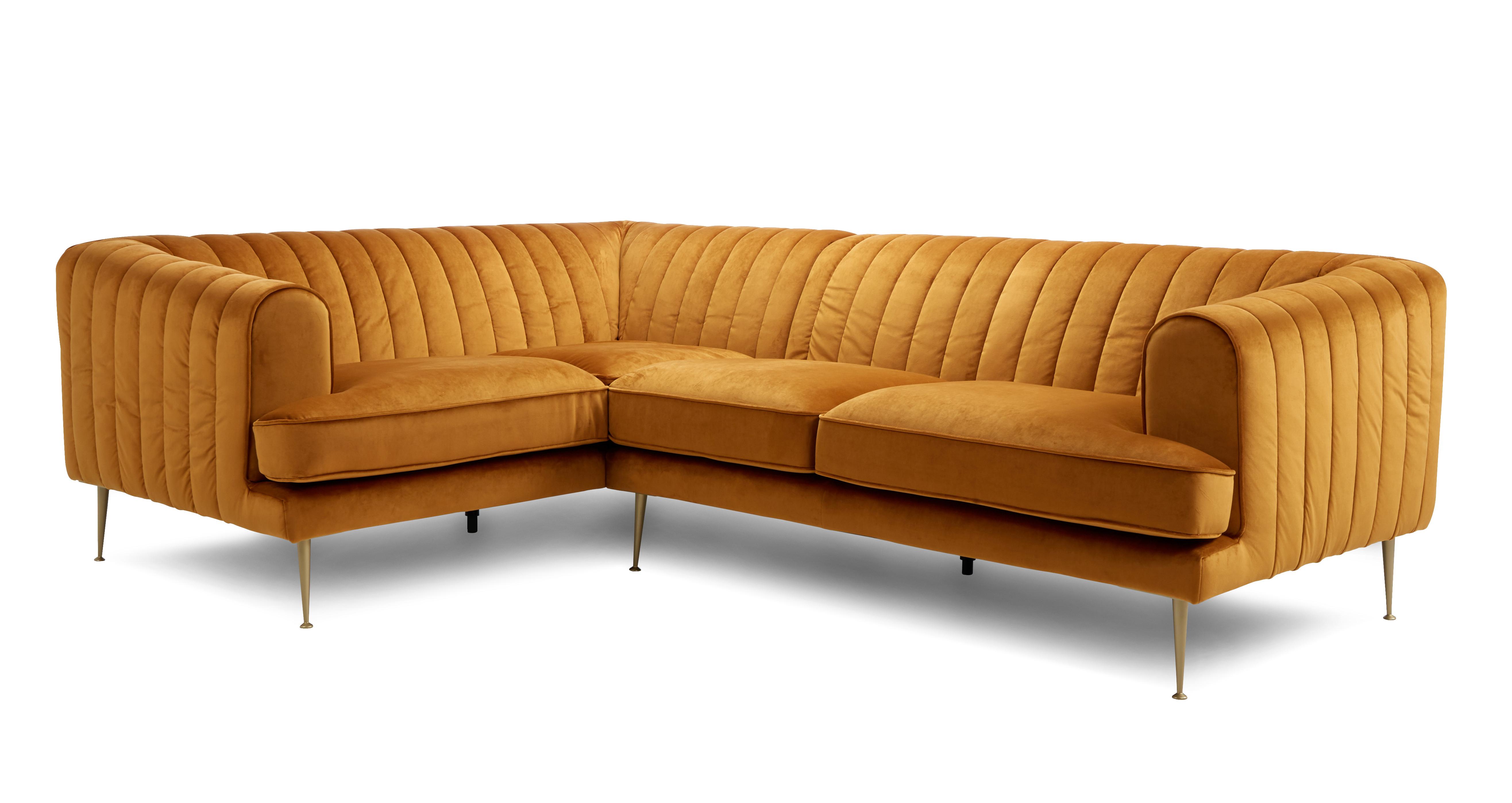 Cinnamon on sale velvet sofa