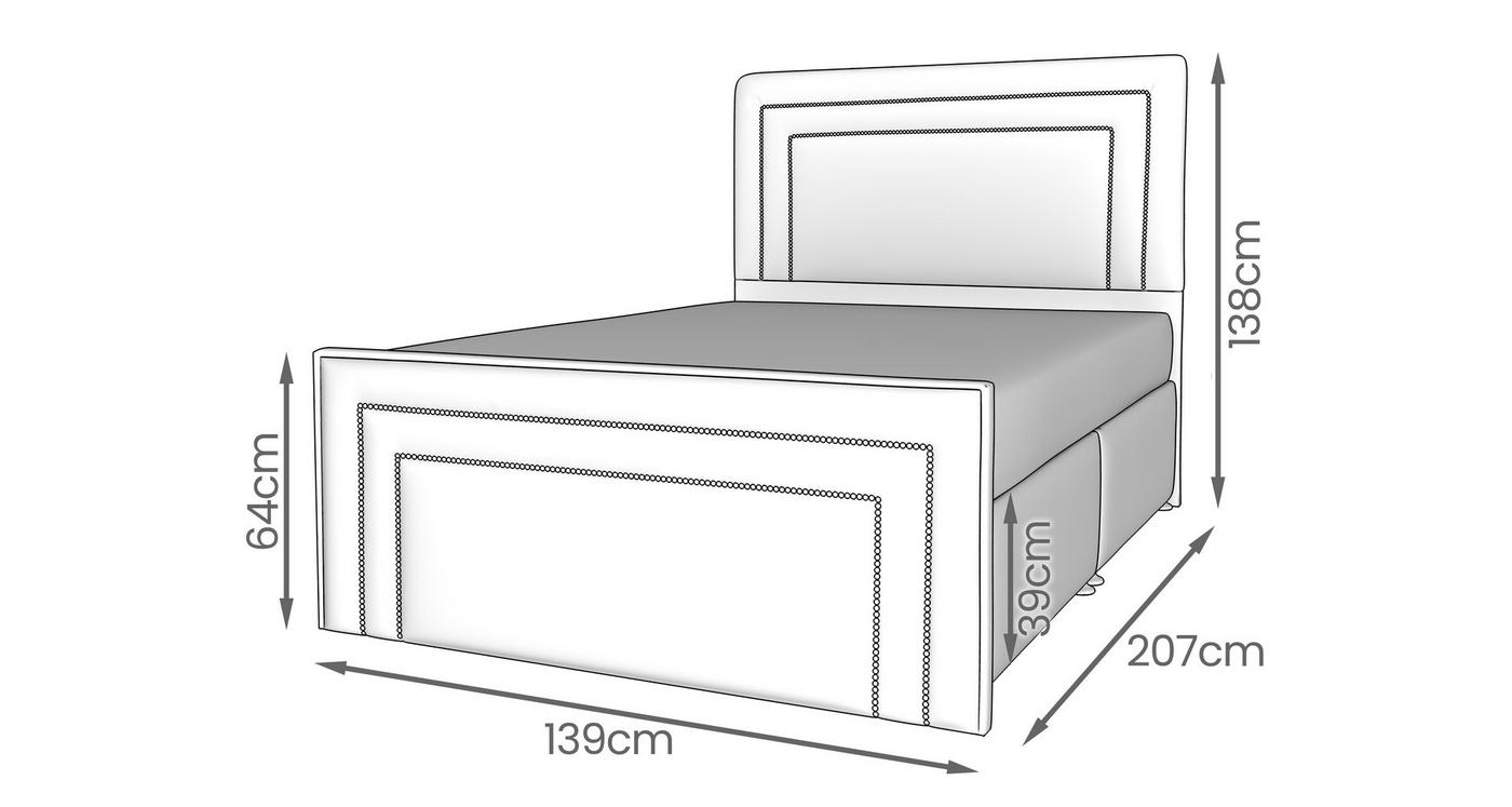 Double Non Storage Bedframe view 2