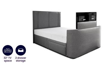 Double 2 Drawer TV Bedframe