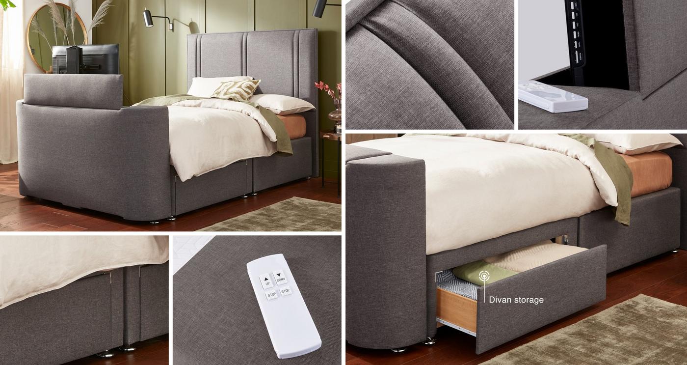 Double 2 Drawer TV Bedframe view 3