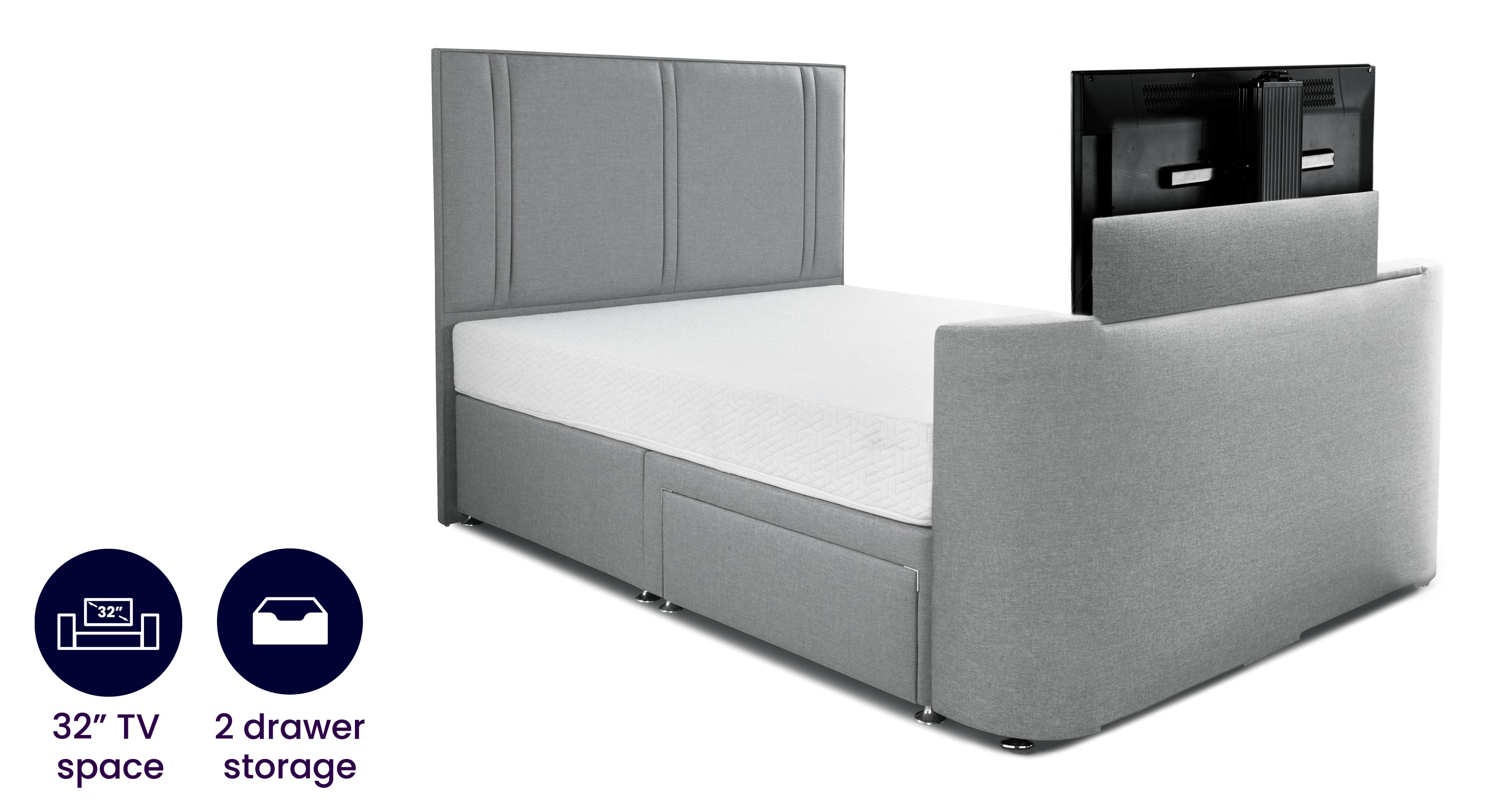 Super King 2 Drawer TV Bedframe