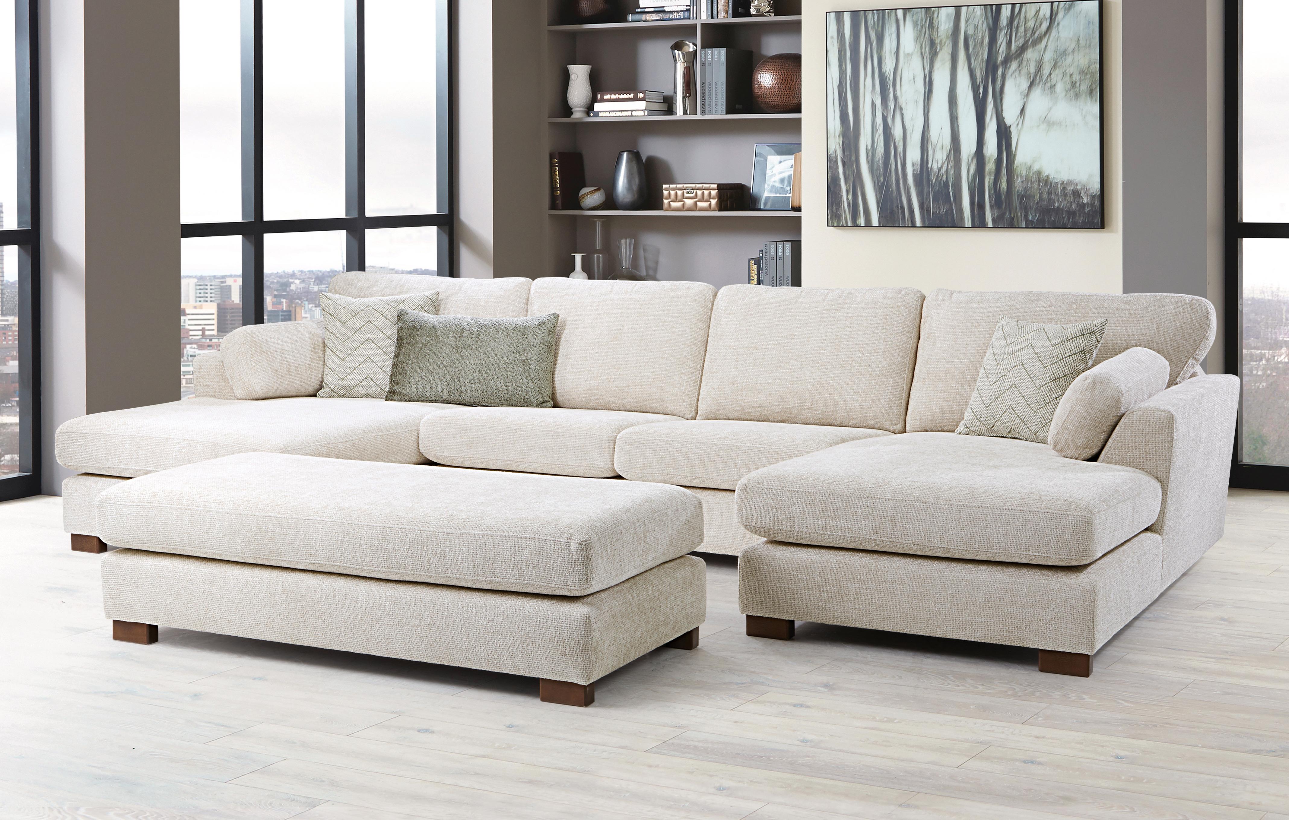 Large Double Ended Chaise and Footstool Bundle