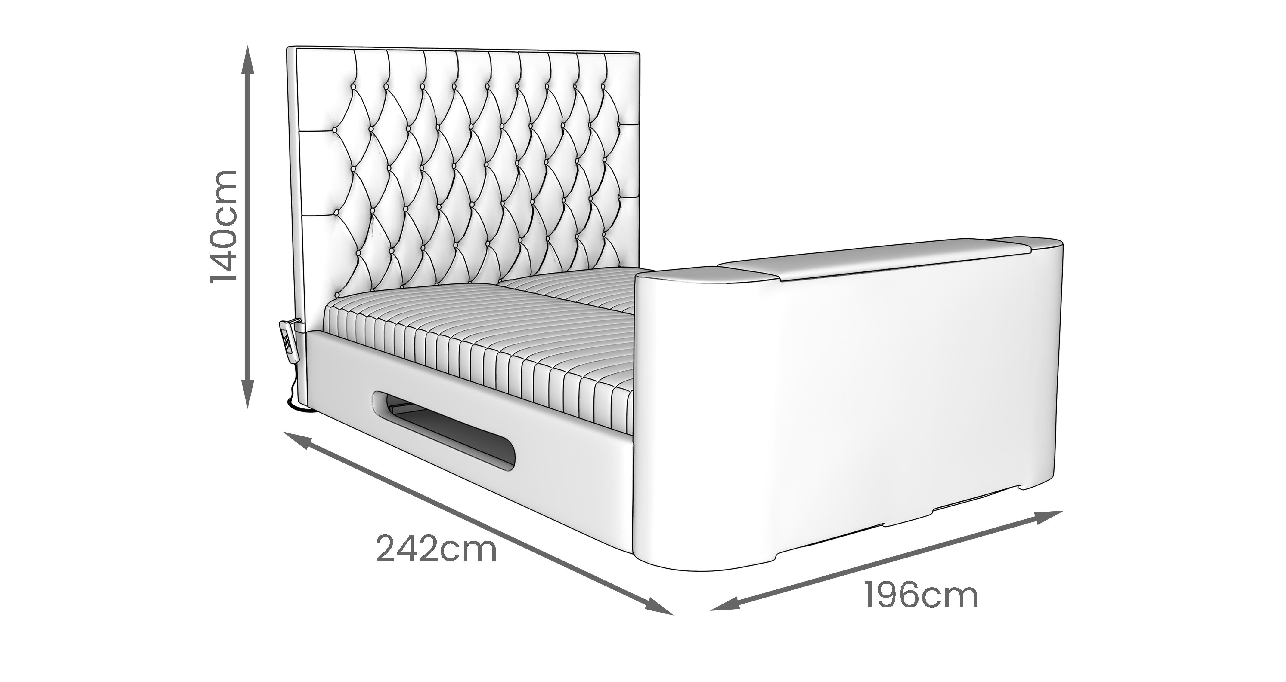 Estelle Super King Size Adjustable TV Bed And Viscomatic Memory Foam ...