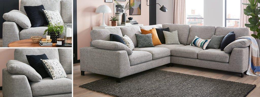 Euphoria Right Hand Facing 2 Seater Corner Breeze Plain Dfs