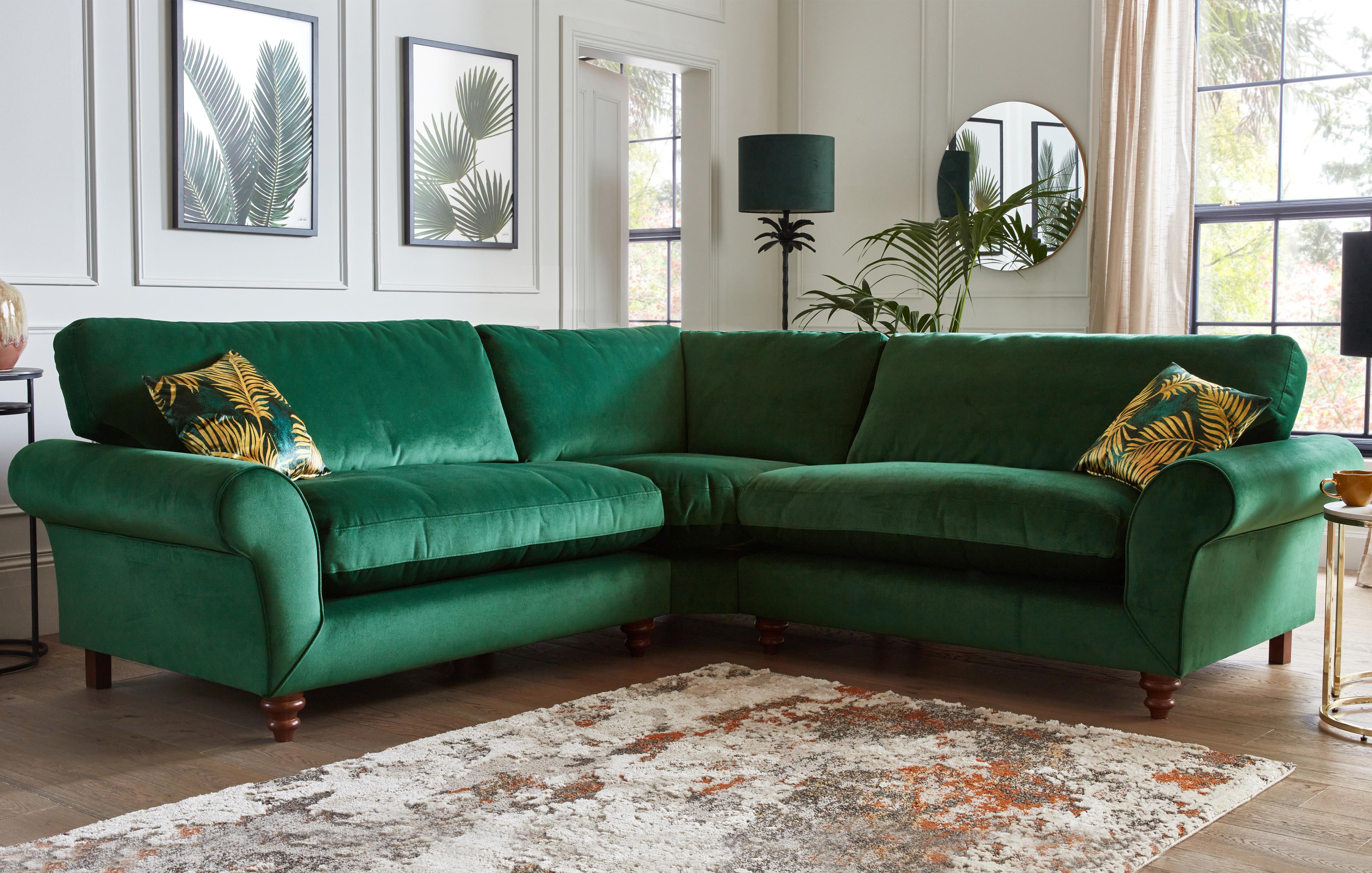 Dfs green outlet corner sofa