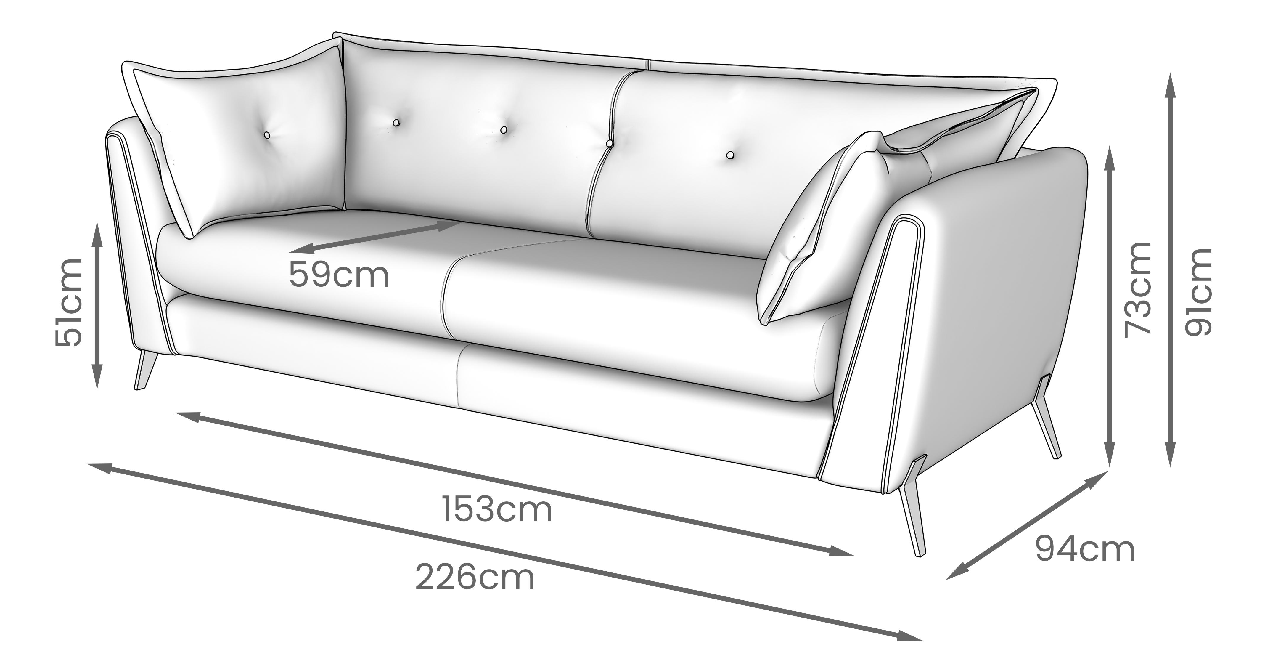Everleigh 4 Seater Sofa in Everleigh Plain Sage with Gold feet