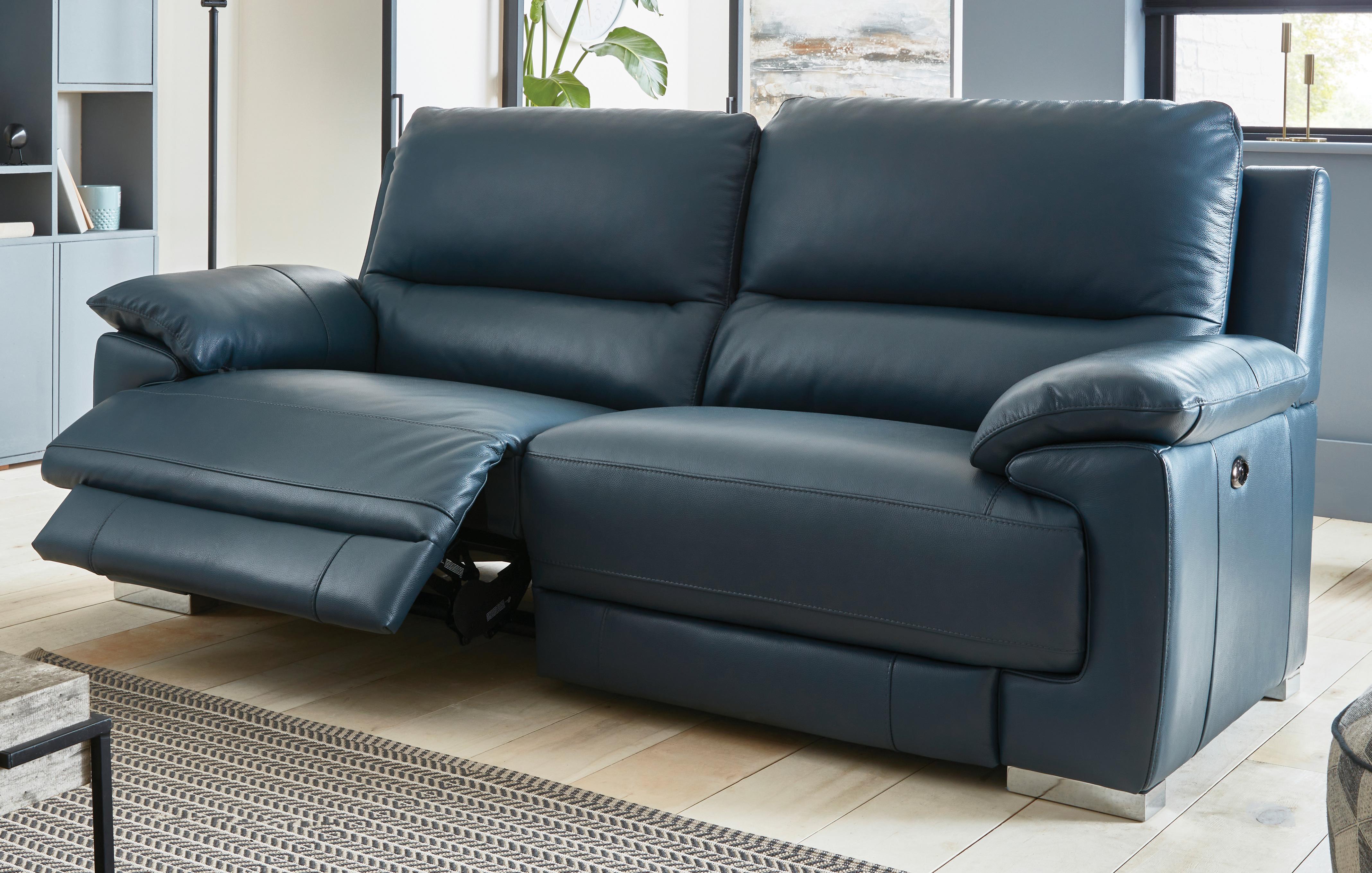 3 seater leather recliner sofa 2024 sale