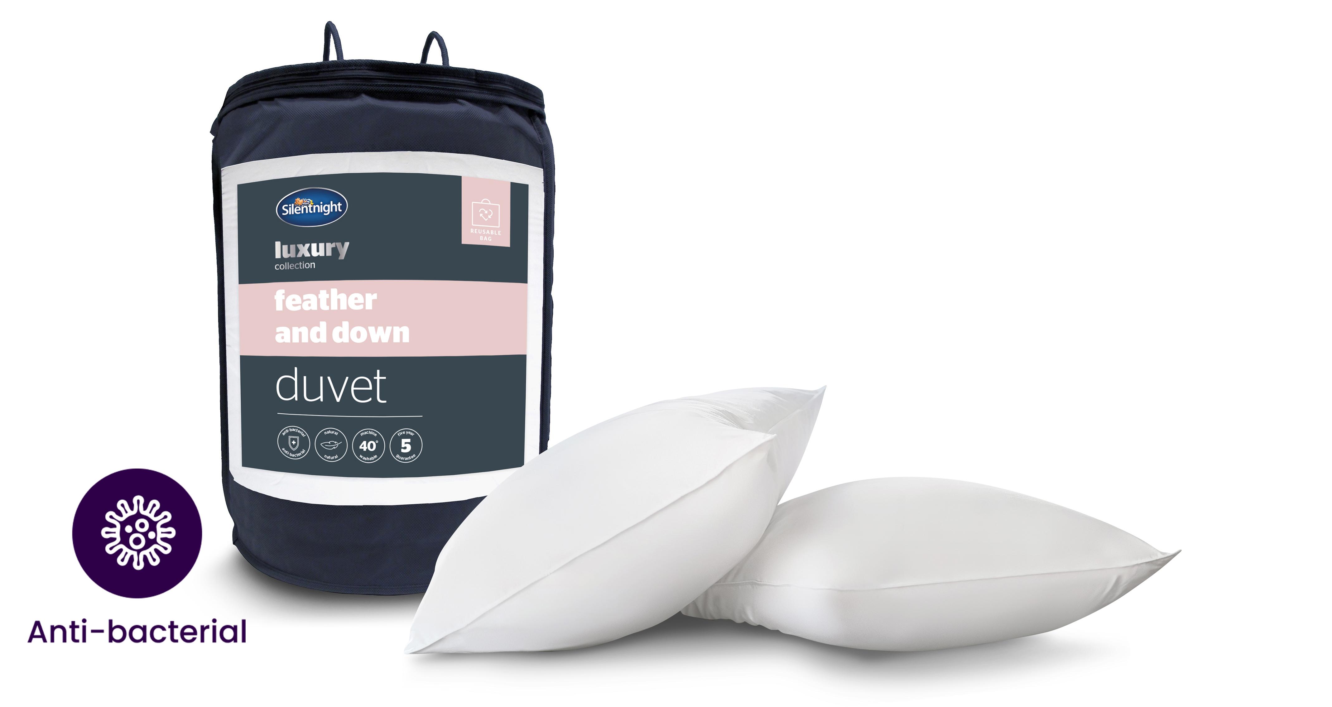 Feather and Down Pillows and King Size Duvet Bundle