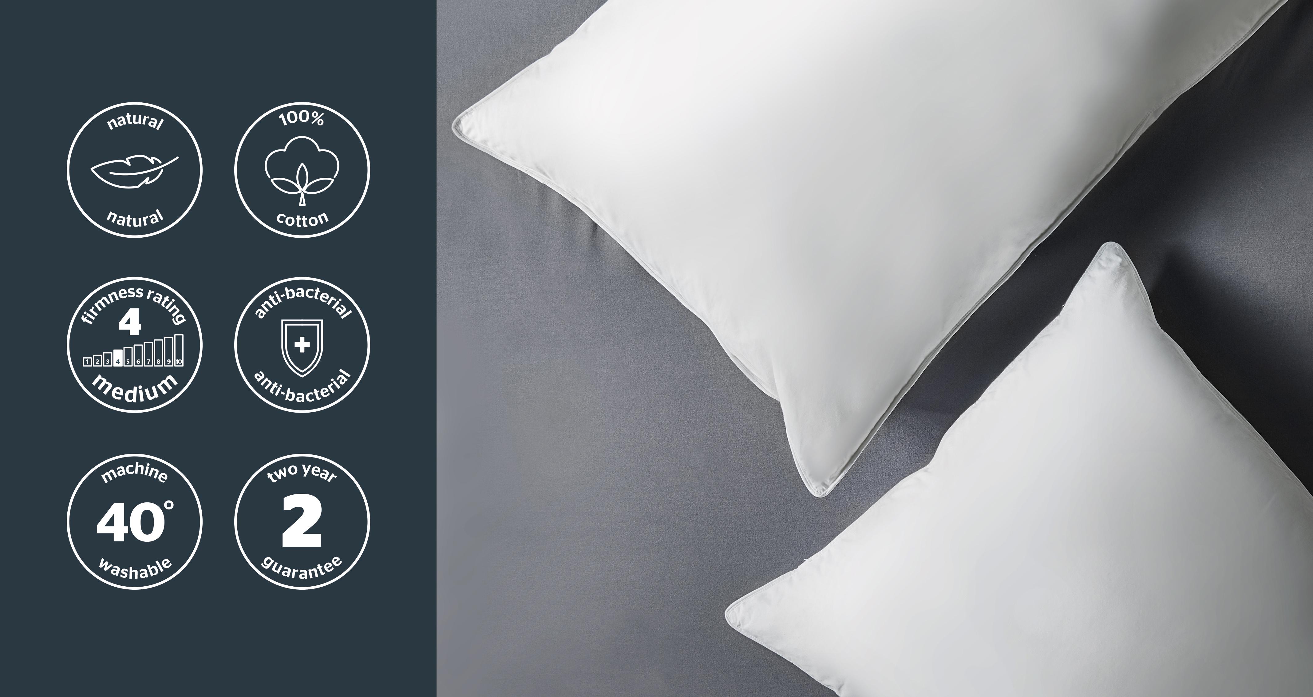 Silentnight-feather-and-down-pillow Feather and Down Pillows and King Size Duvet Bundle in Feather White White