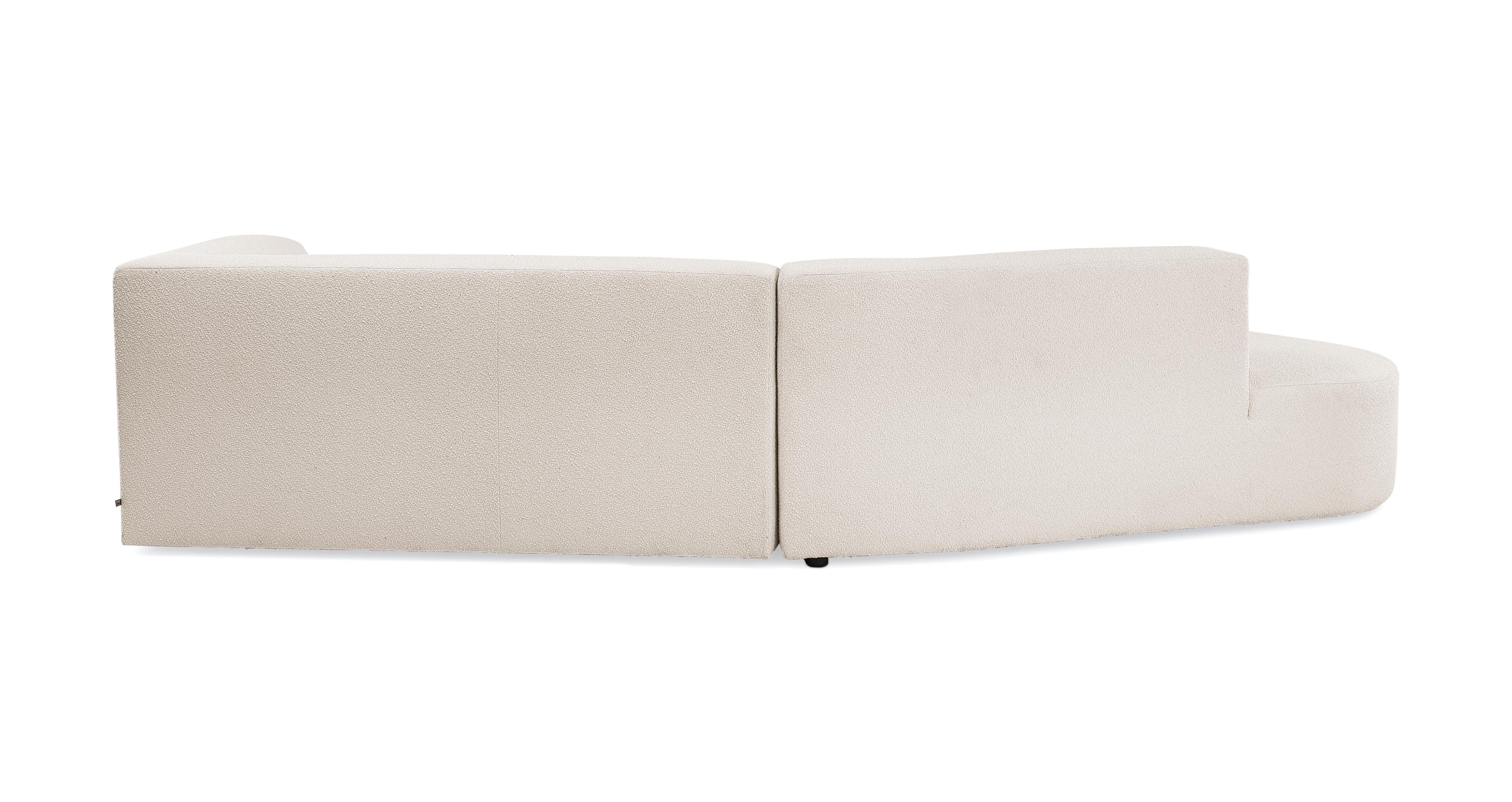 Ferrara Left Hand Facing 2 Piece Chaise End Sofa in Boucle Fabric Natural