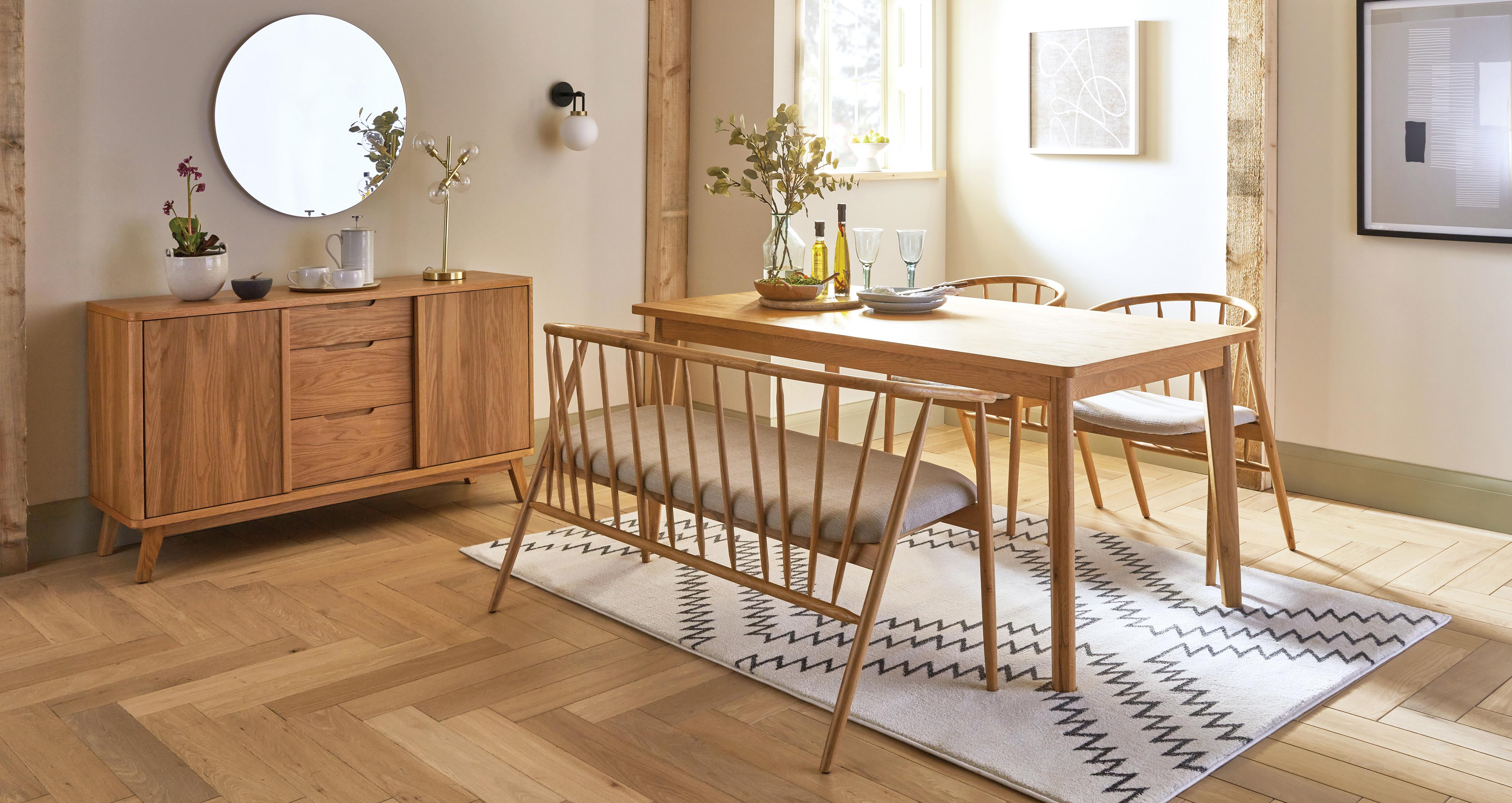 Filip Fixed Dining Table in Filip Oak Oak