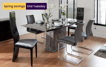 Extending Table & Set of 4 Cantilever Chairs