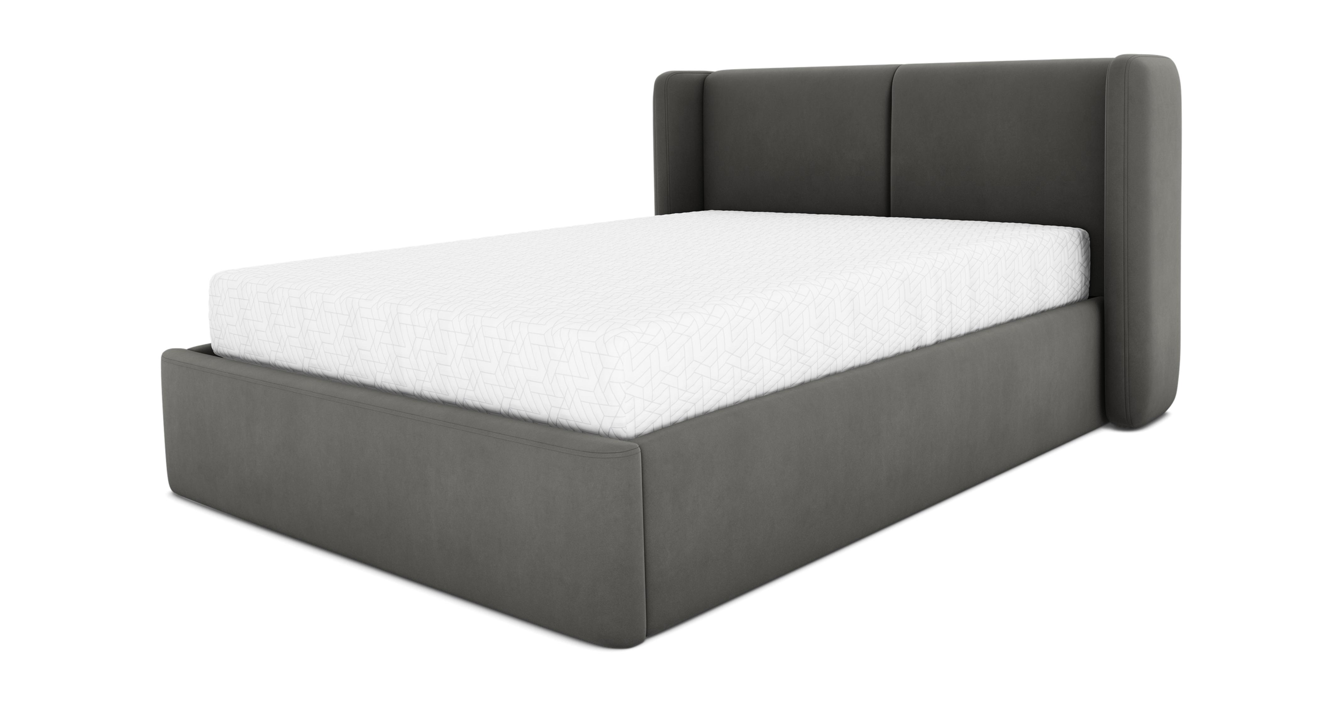 Florrie Double Ottoman Bedframe in Florrie Charcoal Charcoal