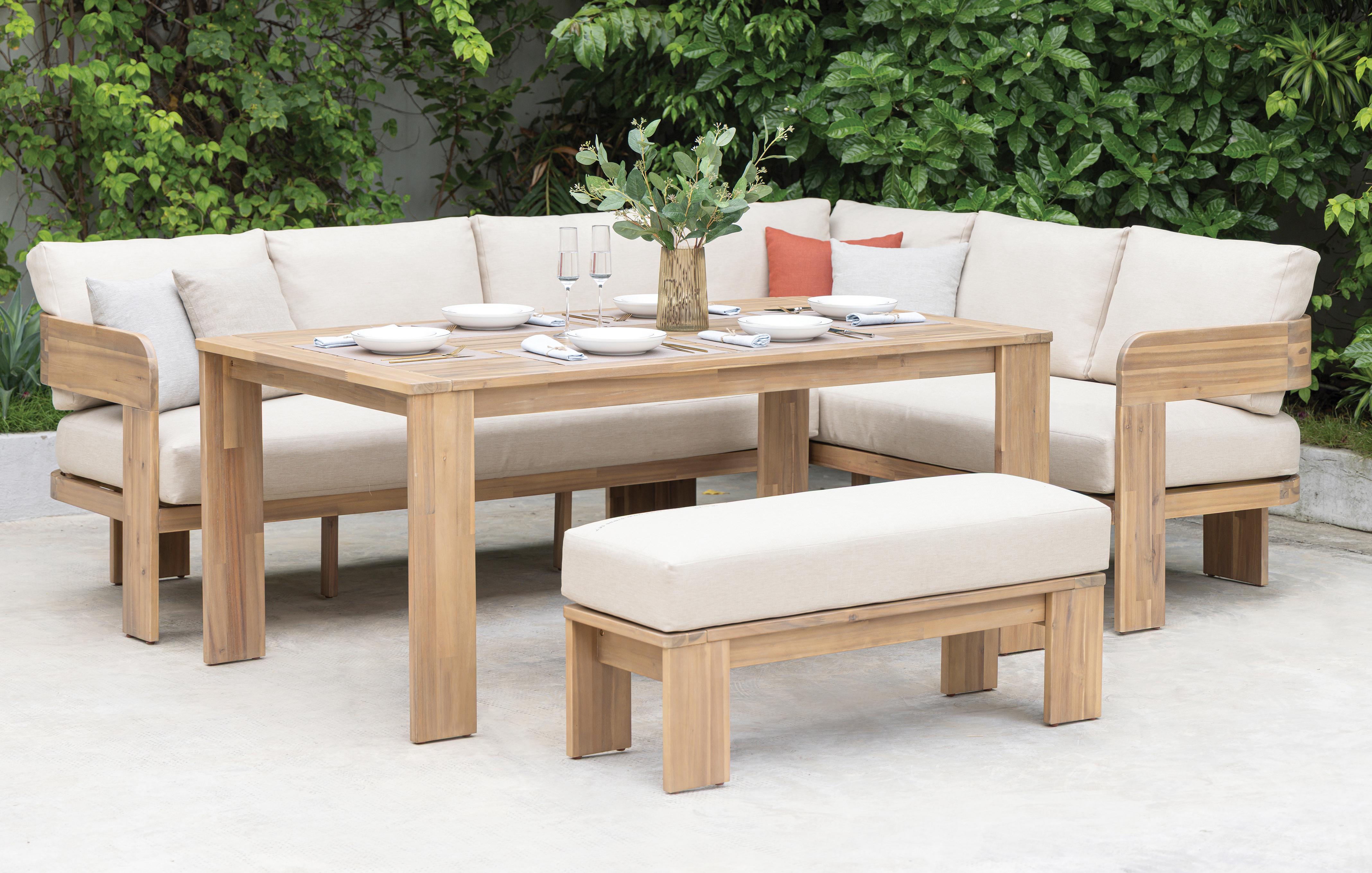 Corner Sofa, Dining Table & Bench