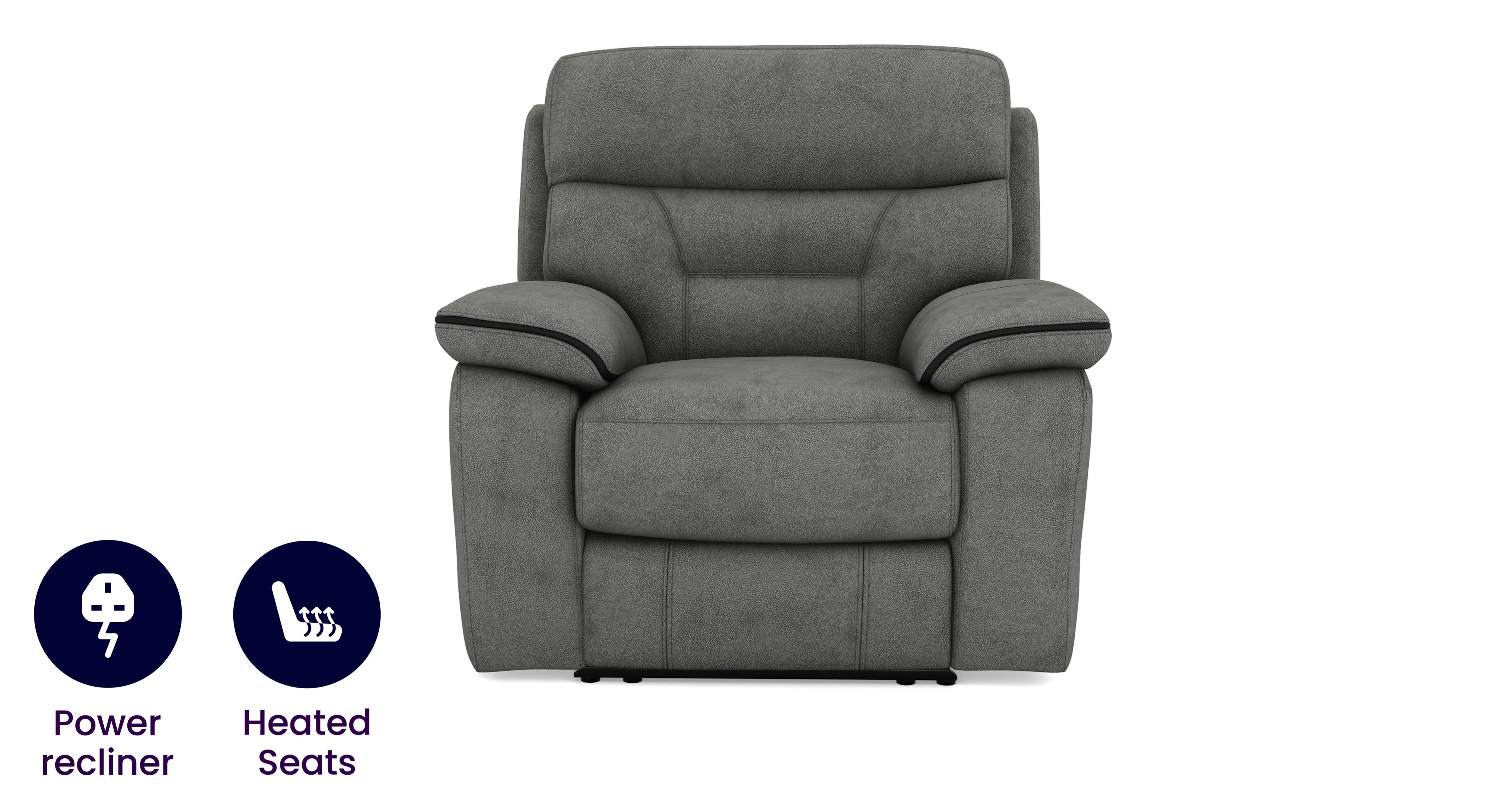 Foster Fabric Heated Power Recliner Chair DFS