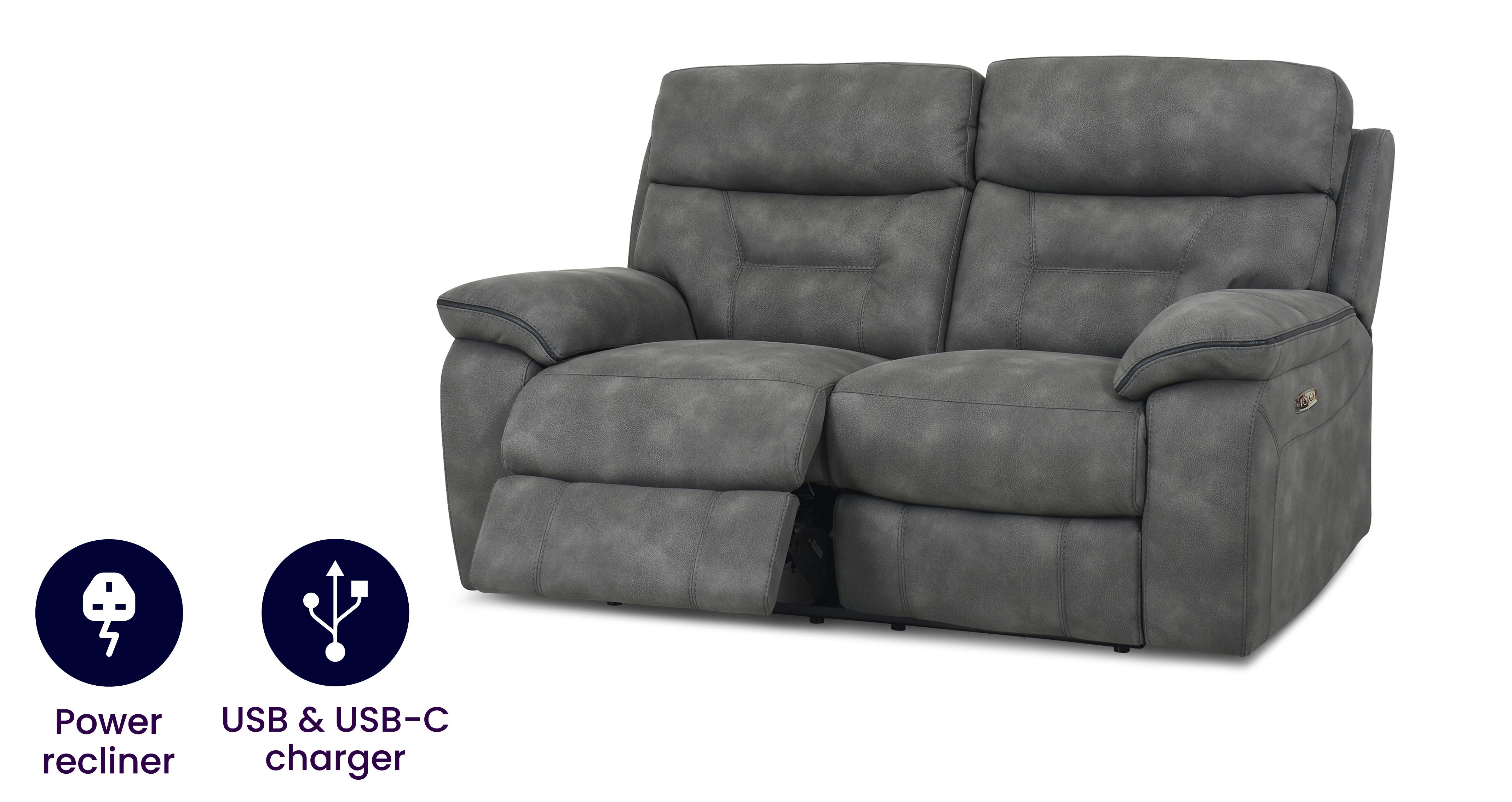 Two seater deals power recliner sofa