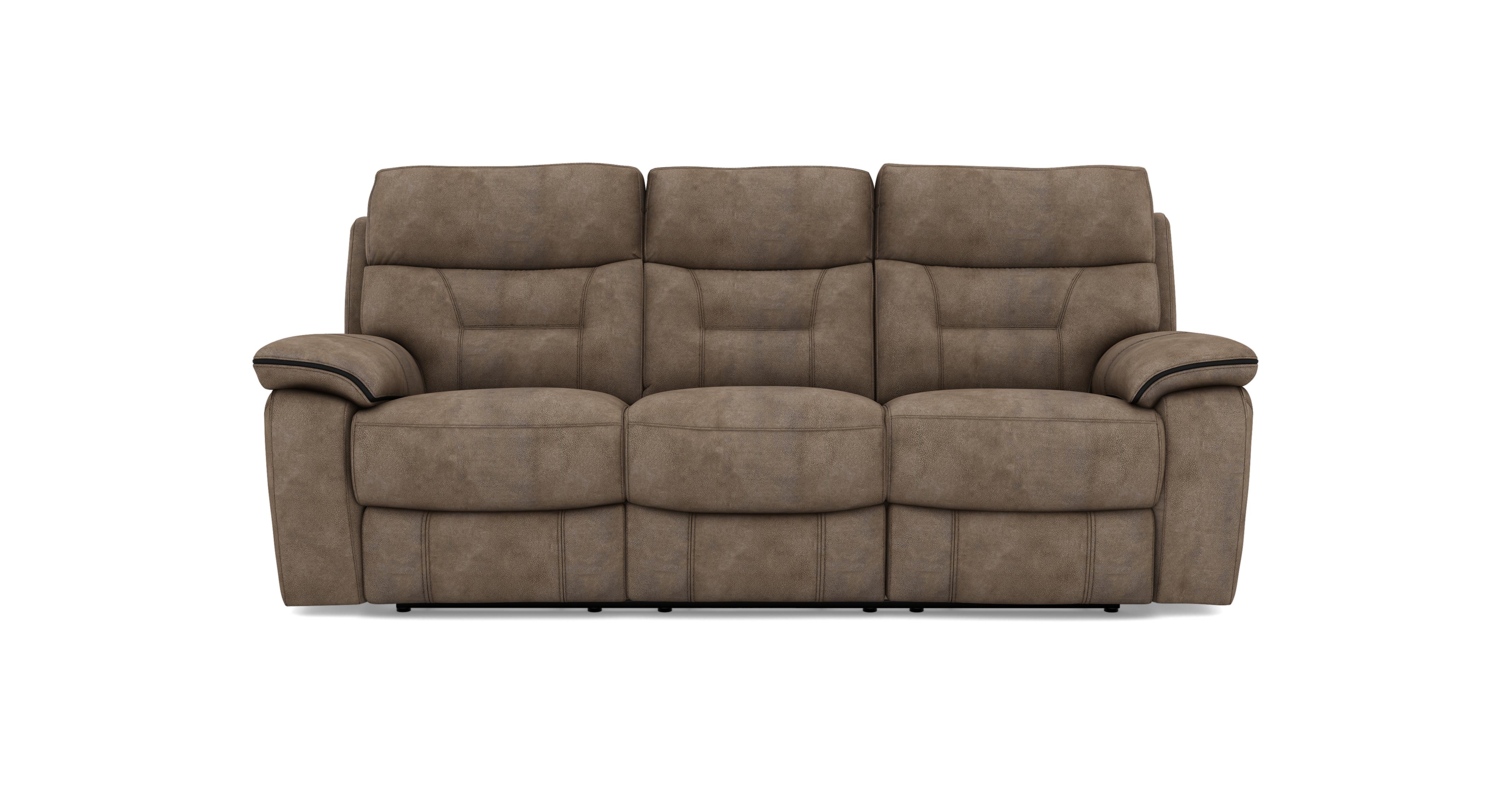 Fabric 3 Seater Manual Recliner Sofa