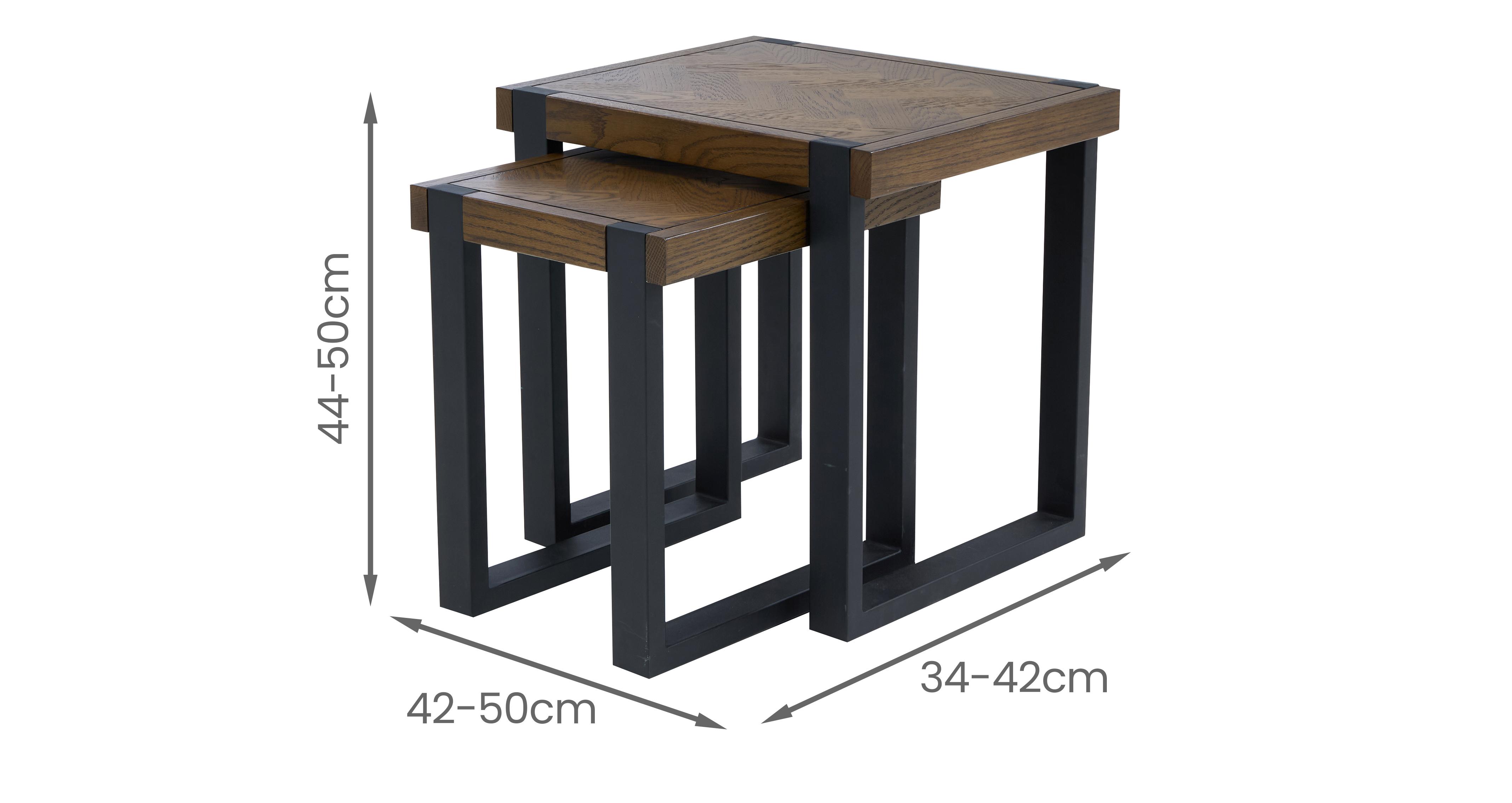 Foundry Nest of 2 Tables in Foundry Smoke Oak and Black