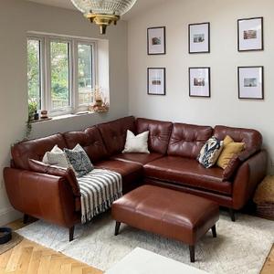 French connection store leather sofa