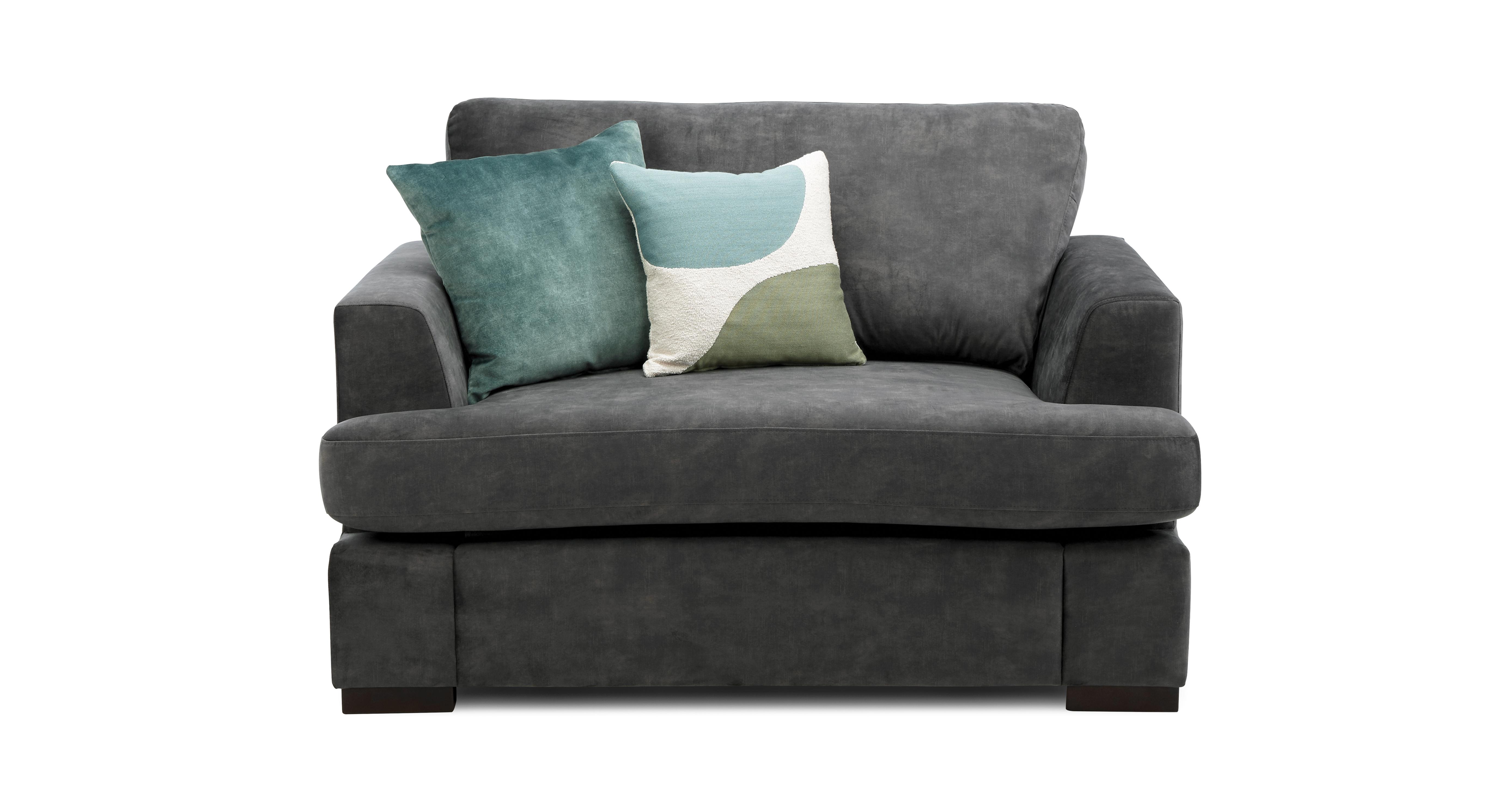 Freya Velvet Cuddler Sofa Bed DFS