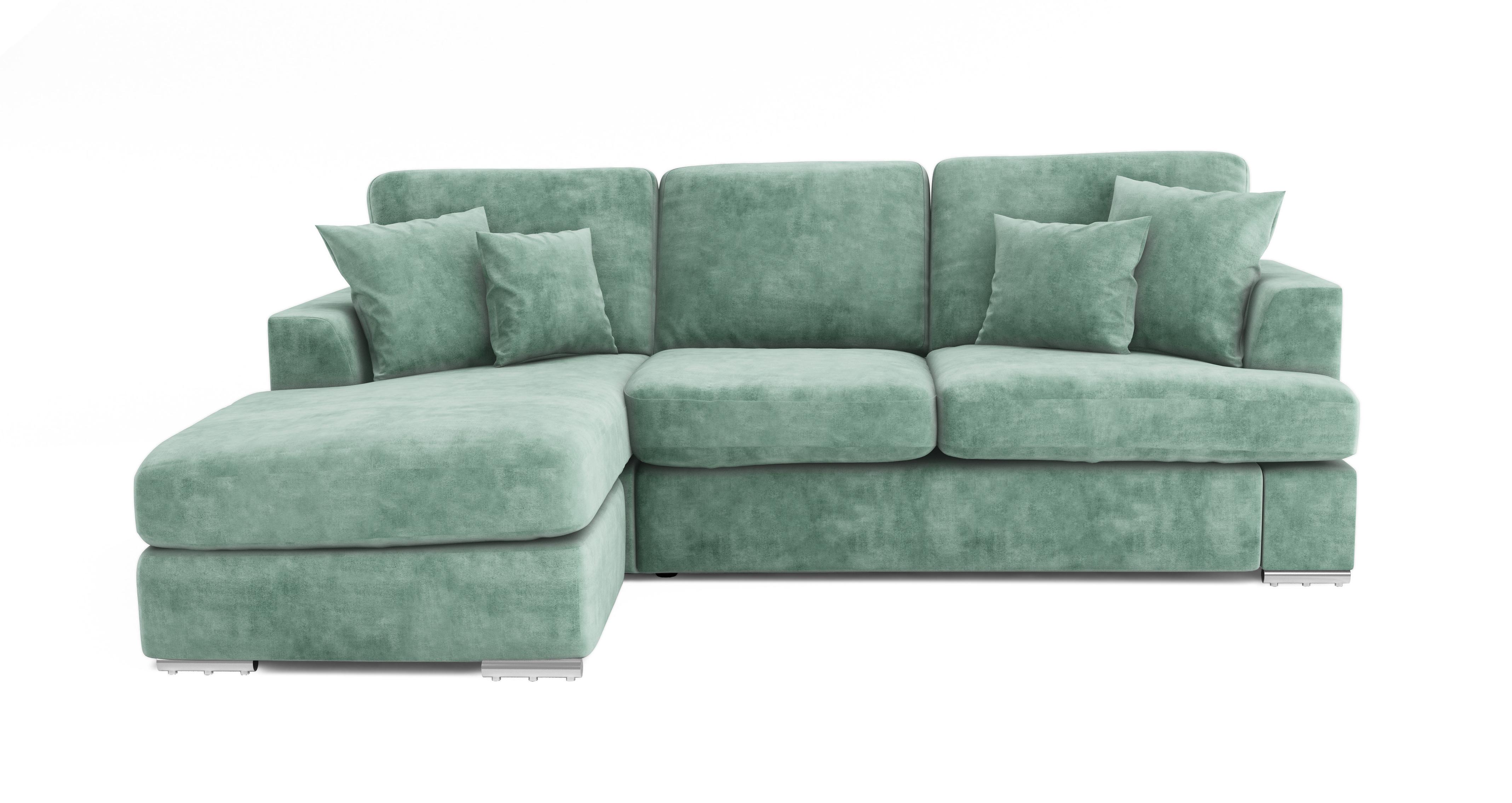Freya Velvet Left Hand Facing 2 Piece Lounger Sofa DFS