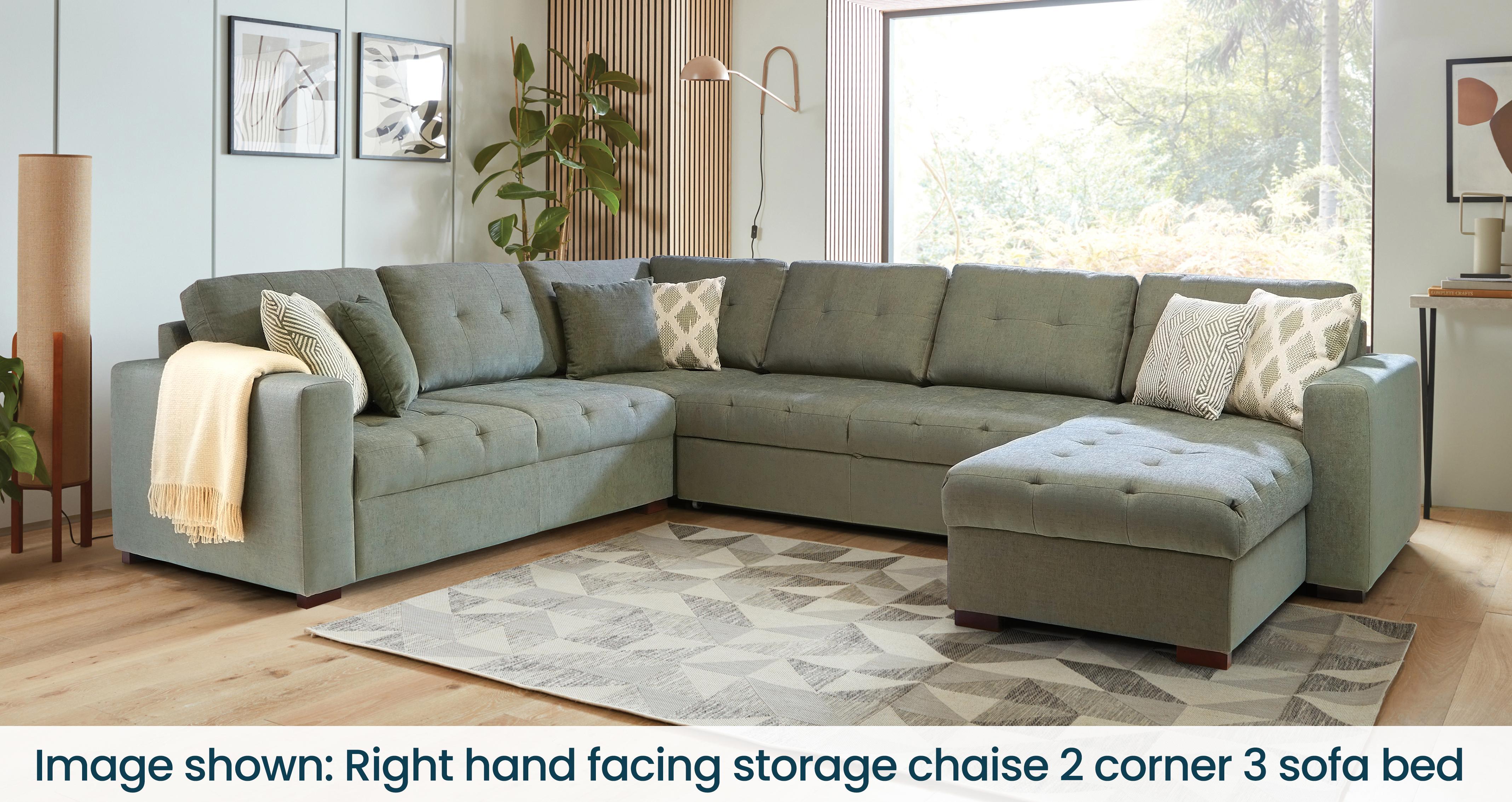 Gather Right Hand Facing Large Storage Chaise Sofa Bed DFS