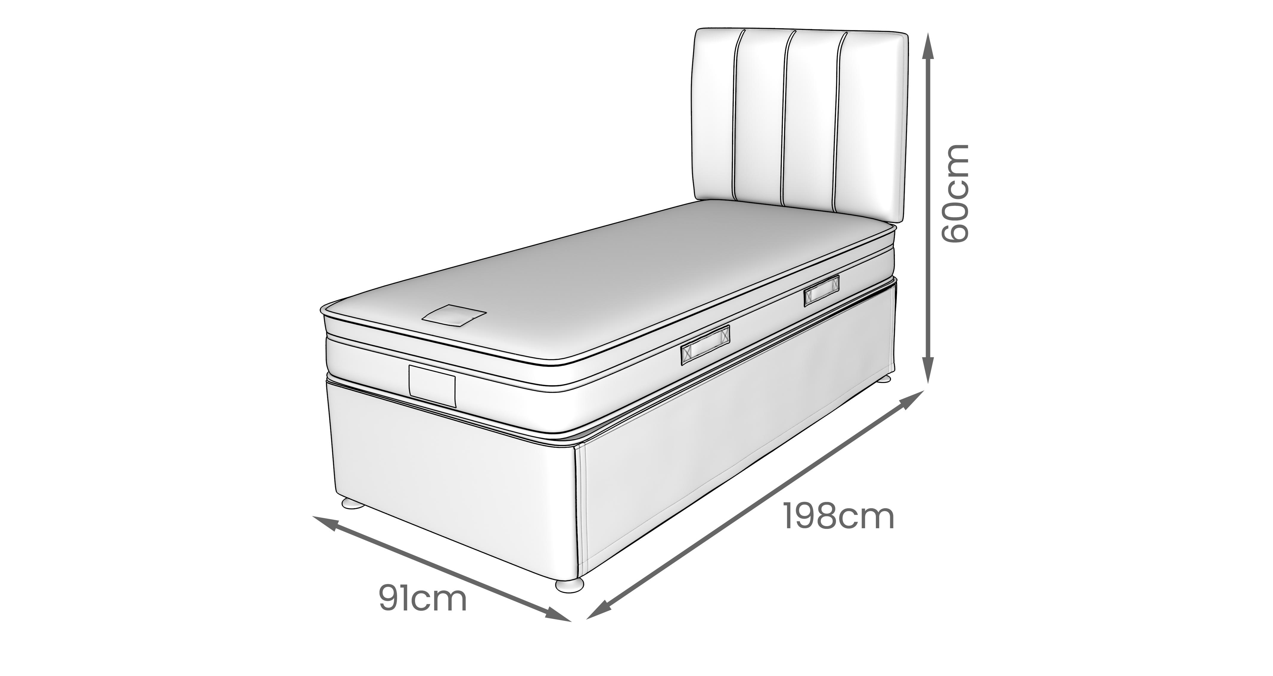 Geo Single Store Away Base, Headboard and Little Bedz Glow Mattress in Bea Velvet Teal