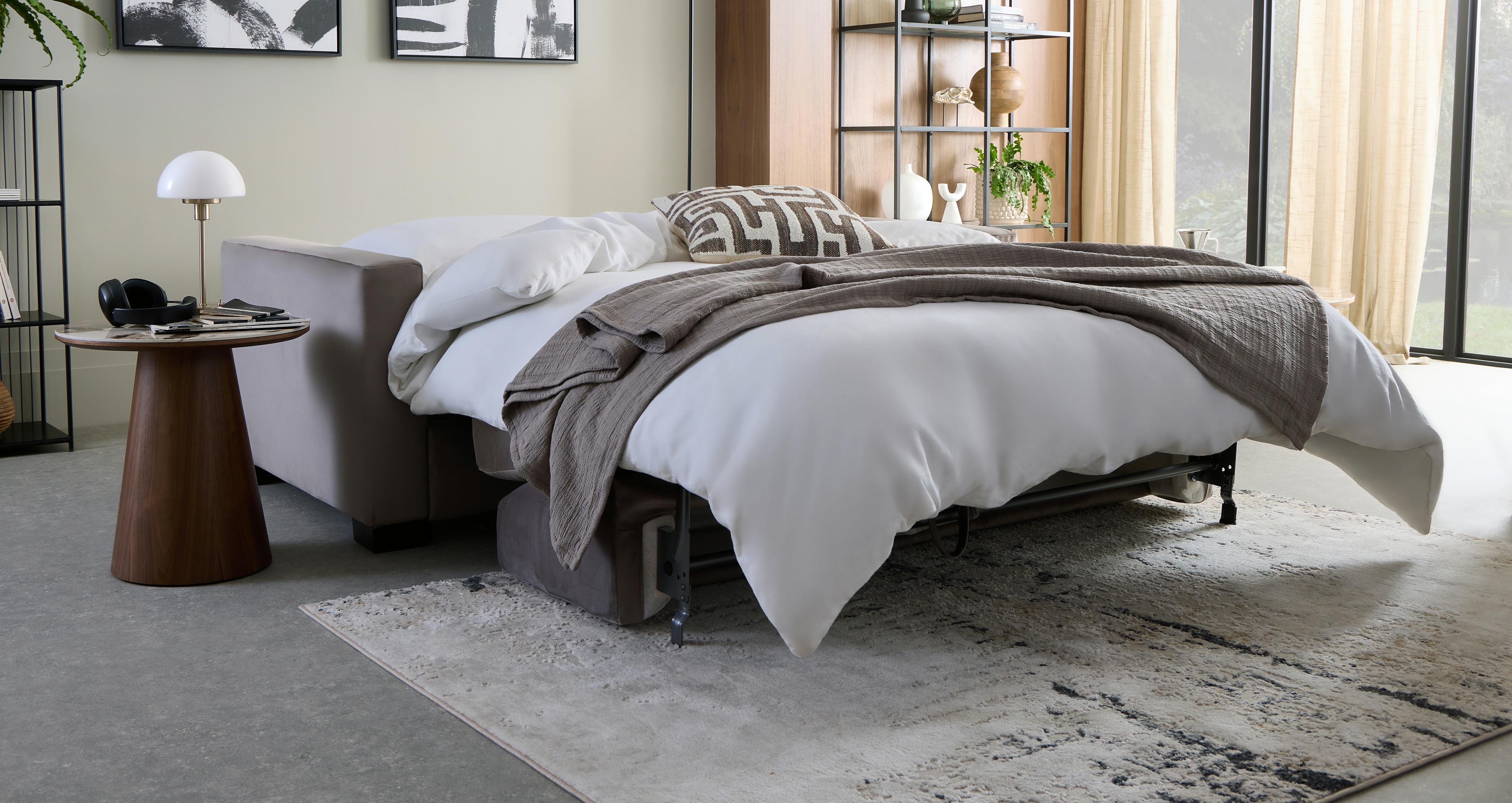 Gianni 3 Seater Sofa Bed in Lusso Velvet Grey