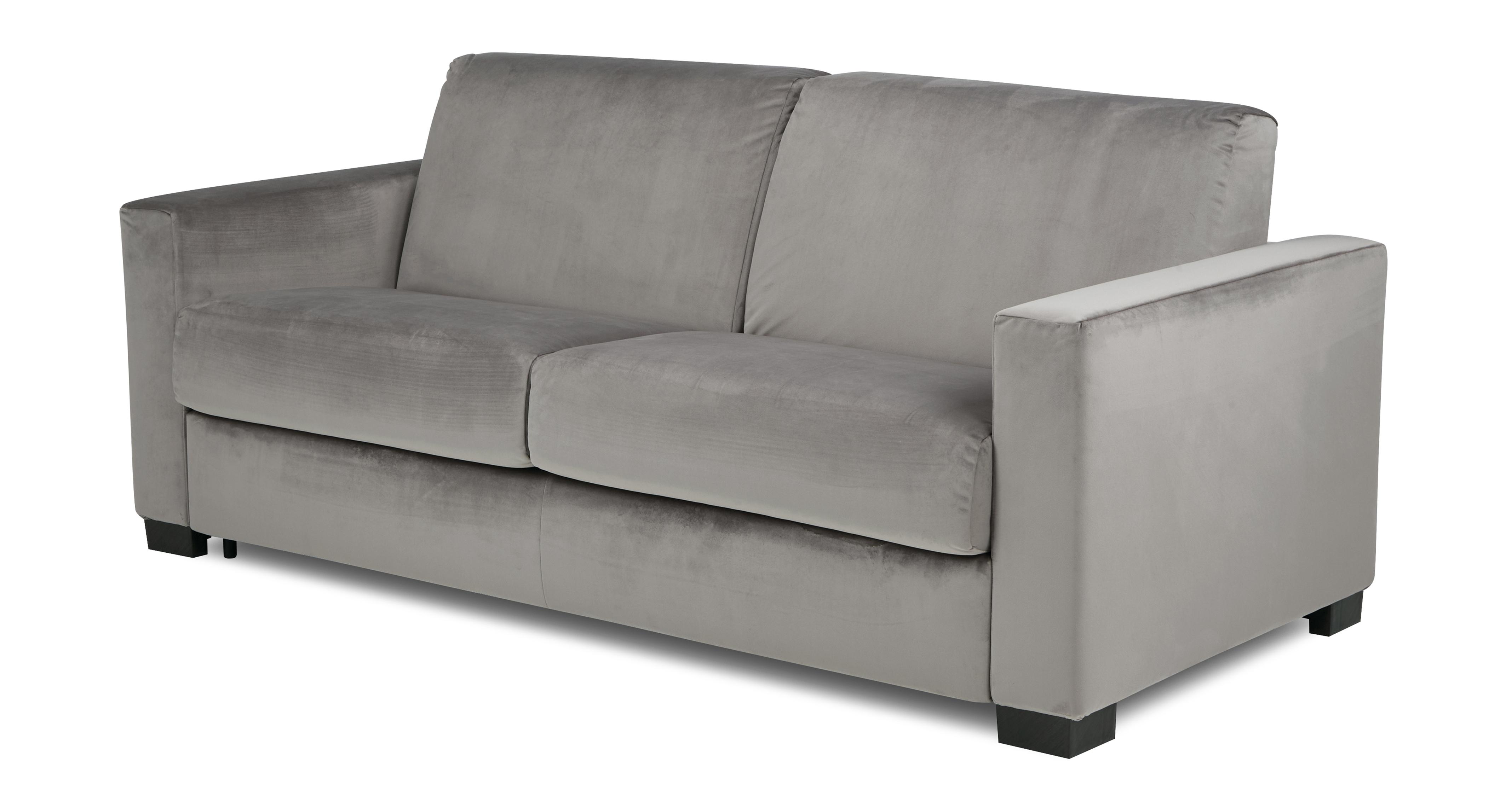 Gianni 3 Seater Sofa Bed in Lusso Velvet Grey