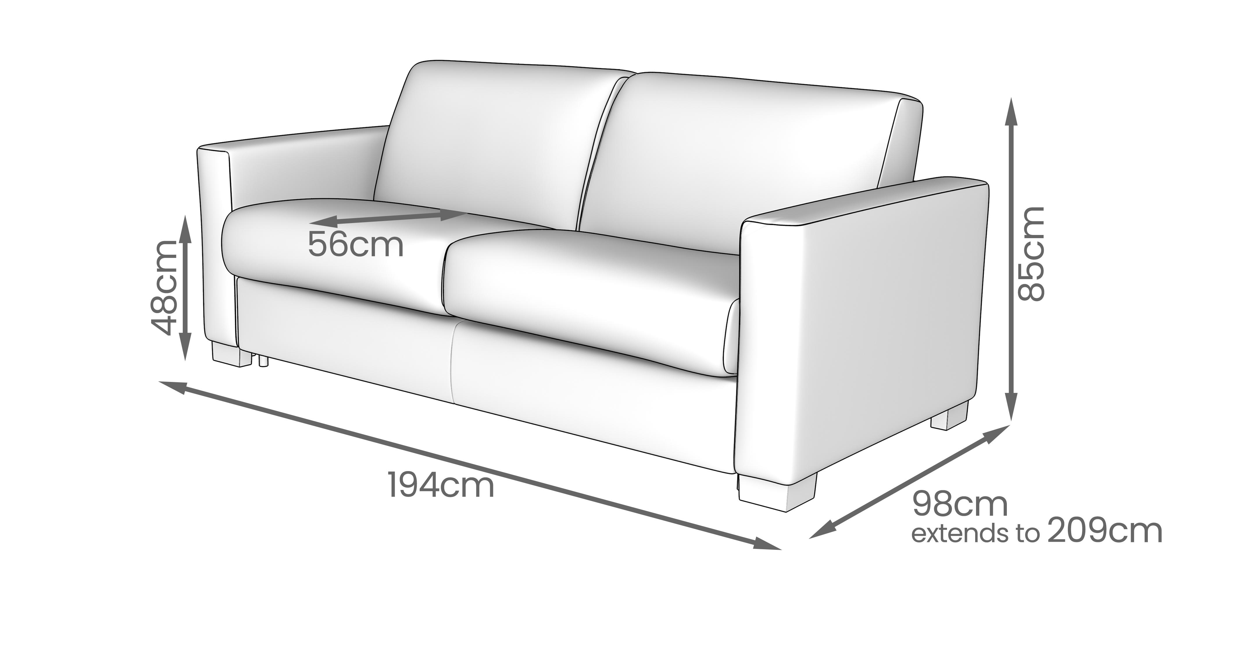 Gianni 3 Seater Sofa Bed in Lusso Velvet Grey