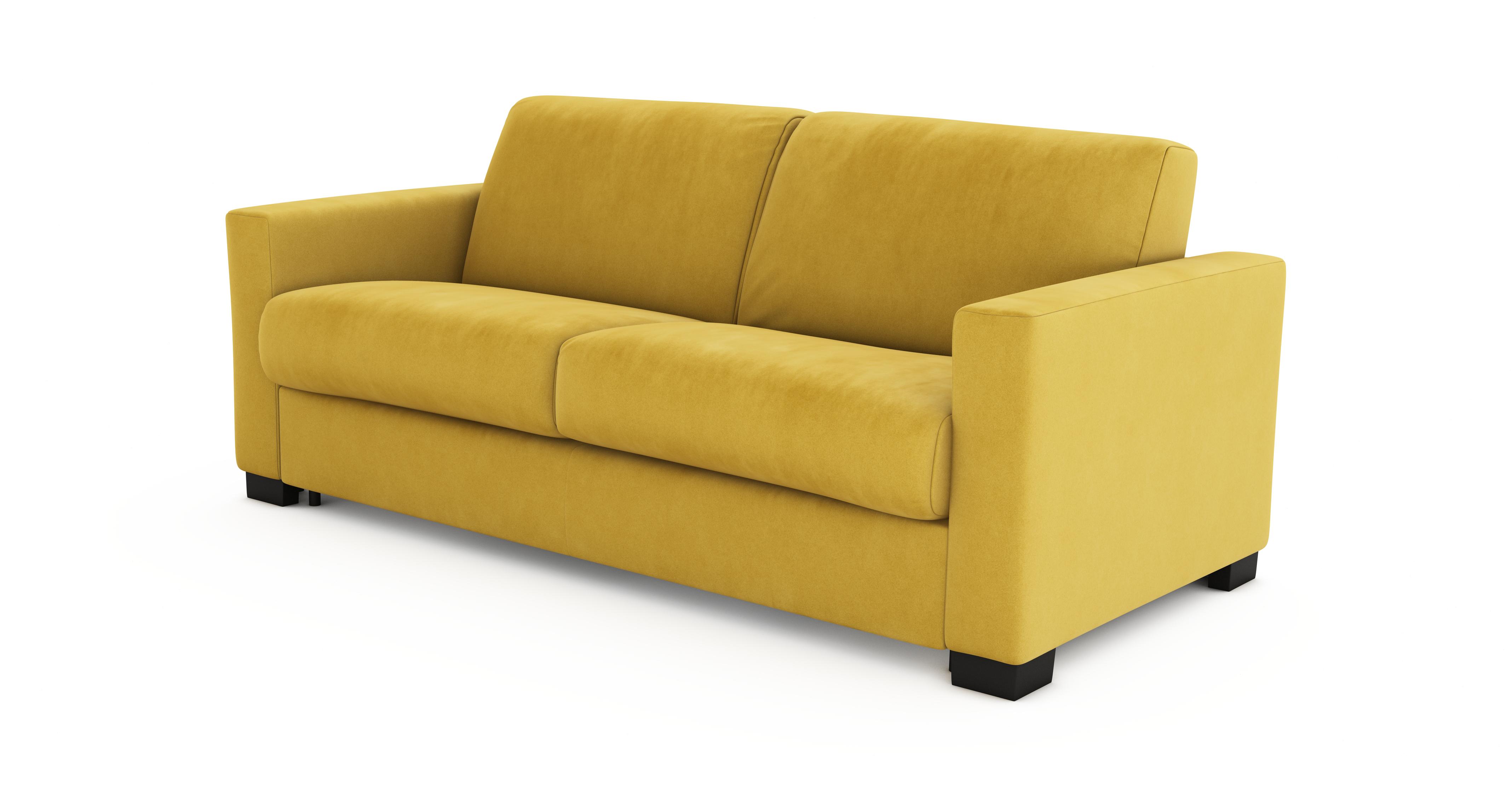 Gianni 3 Seater Sofa Bed in Lusso Velvet Mustard