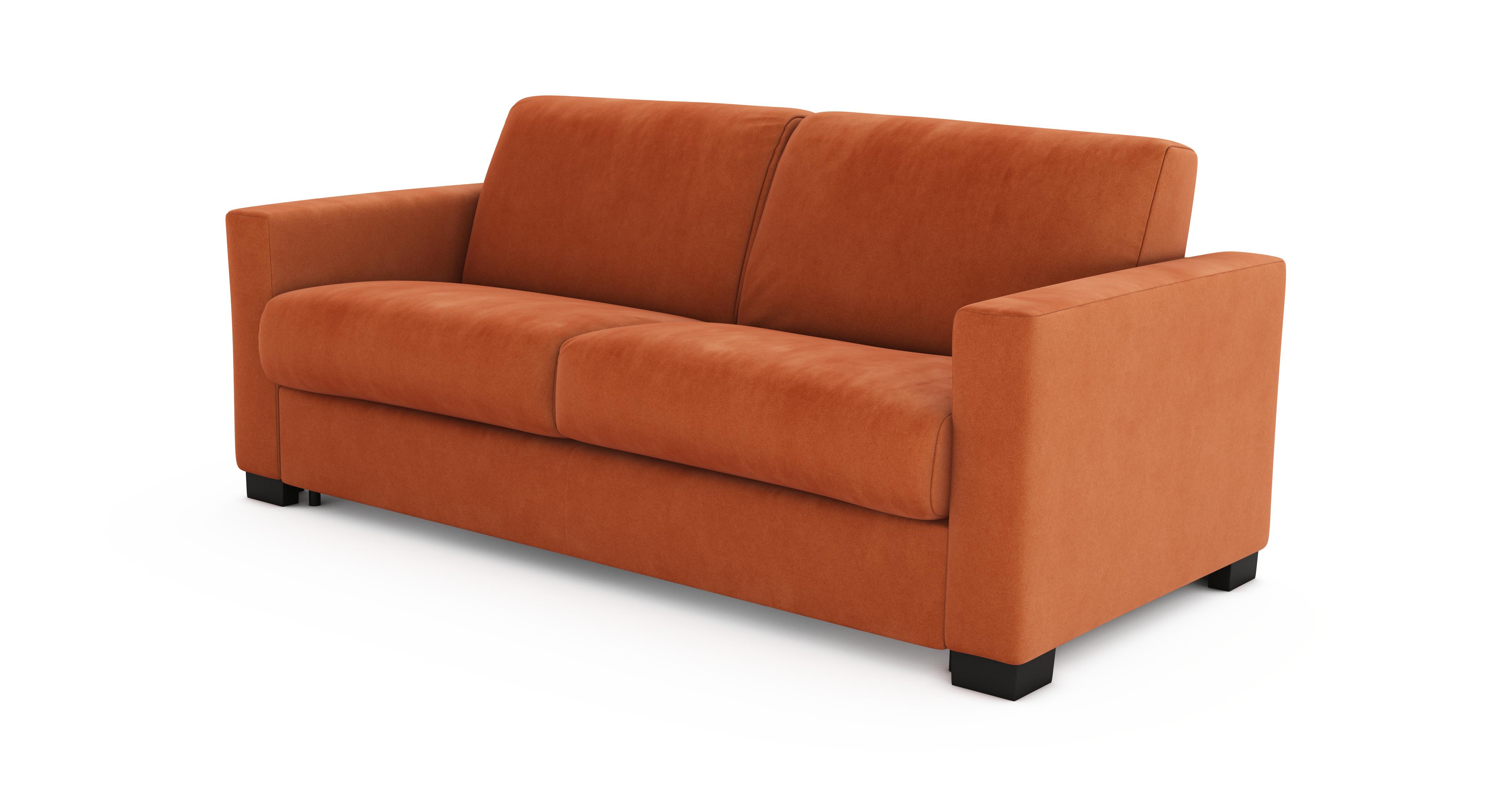 Gianni 3 Seater Sofa Bed in Lusso Velvet Rust