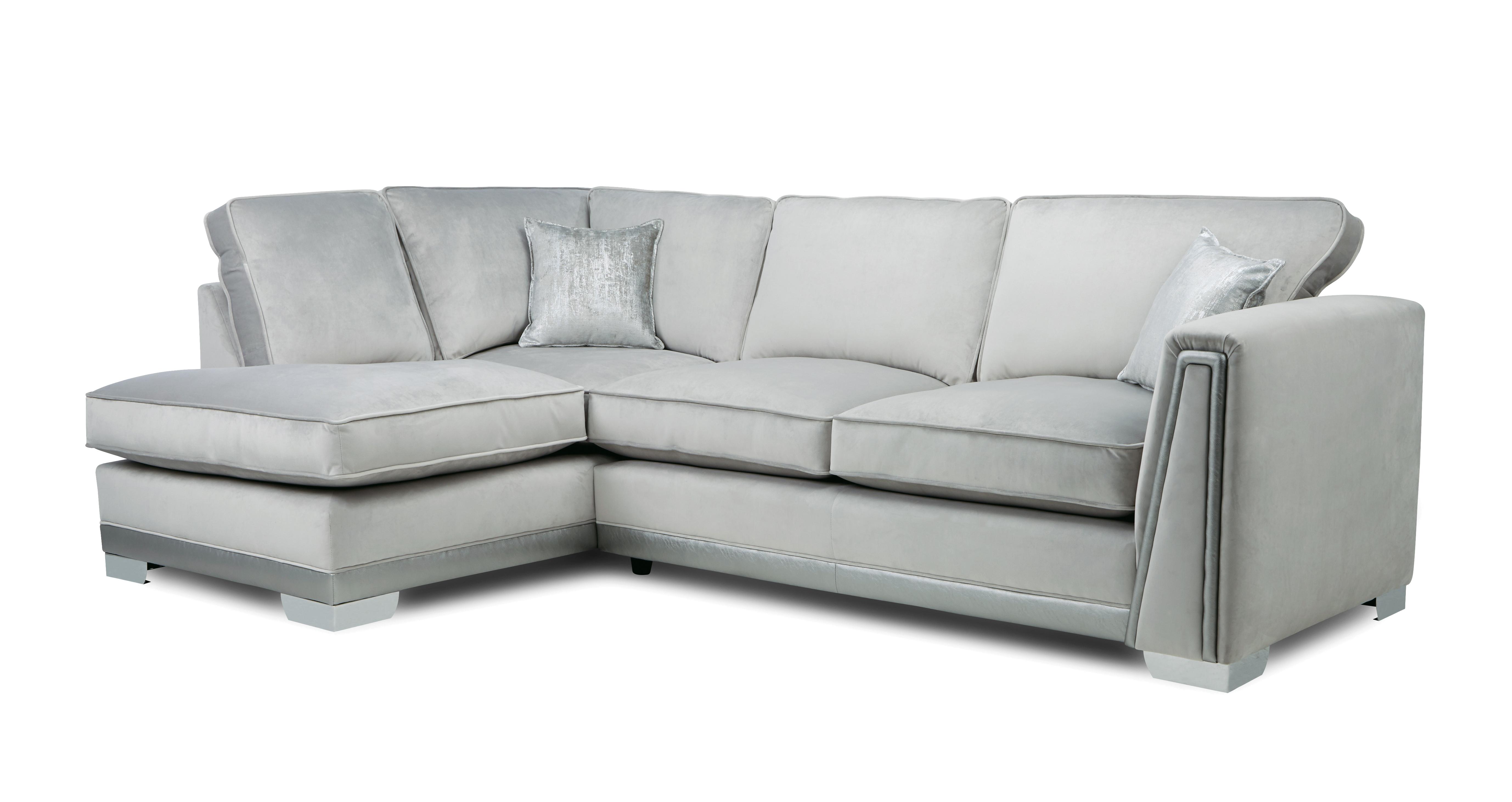 Evisa Pillow Back Left Hand Facing Arm 3 Seater Open End Corner Sofa