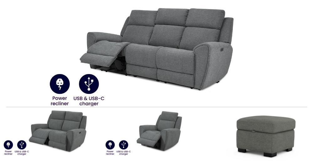 3 Seater Sofa 2 Seater Sofa Chair & Footstool