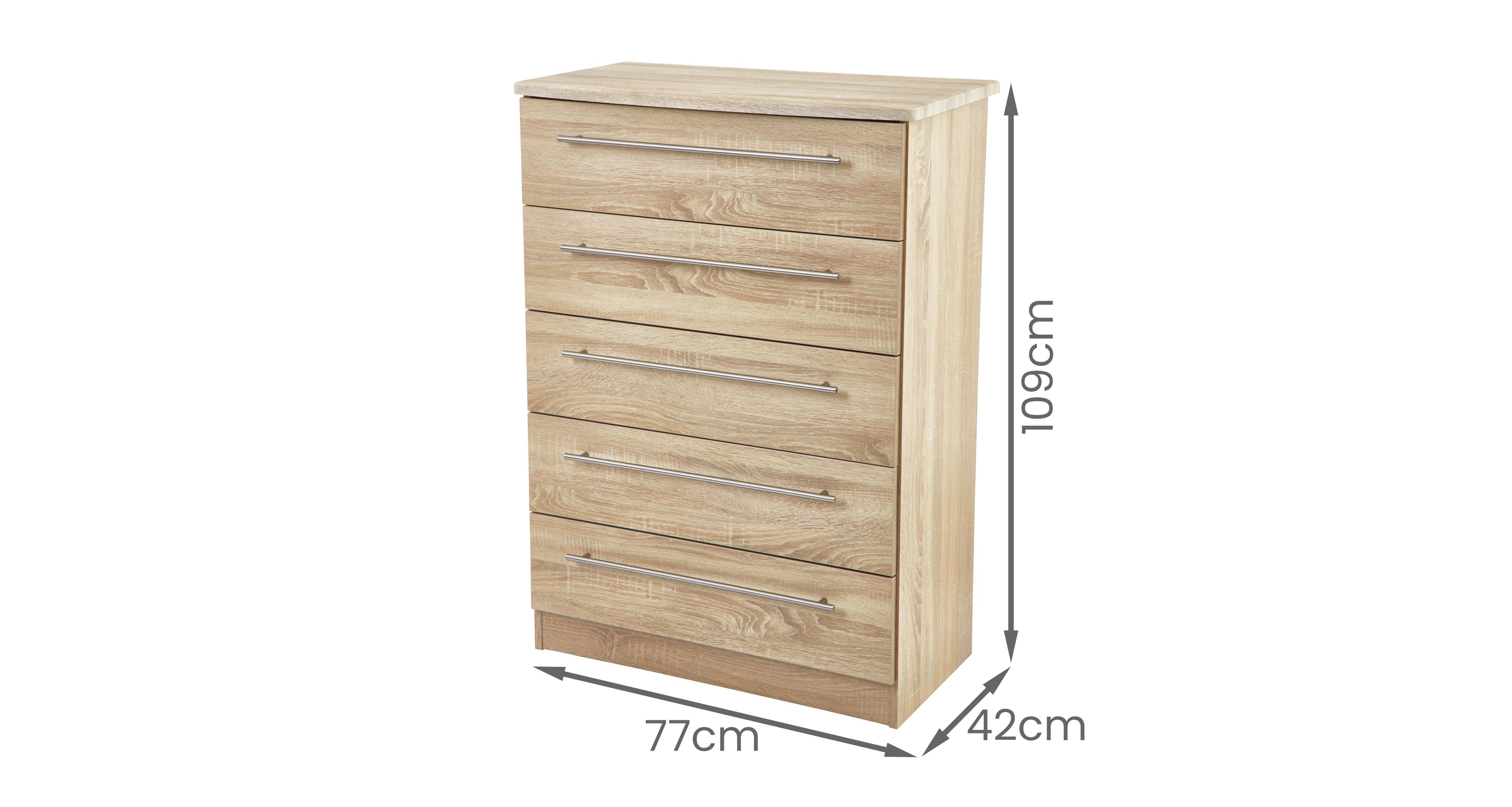 Grange 5 Drawer Chest in Grange Oak
