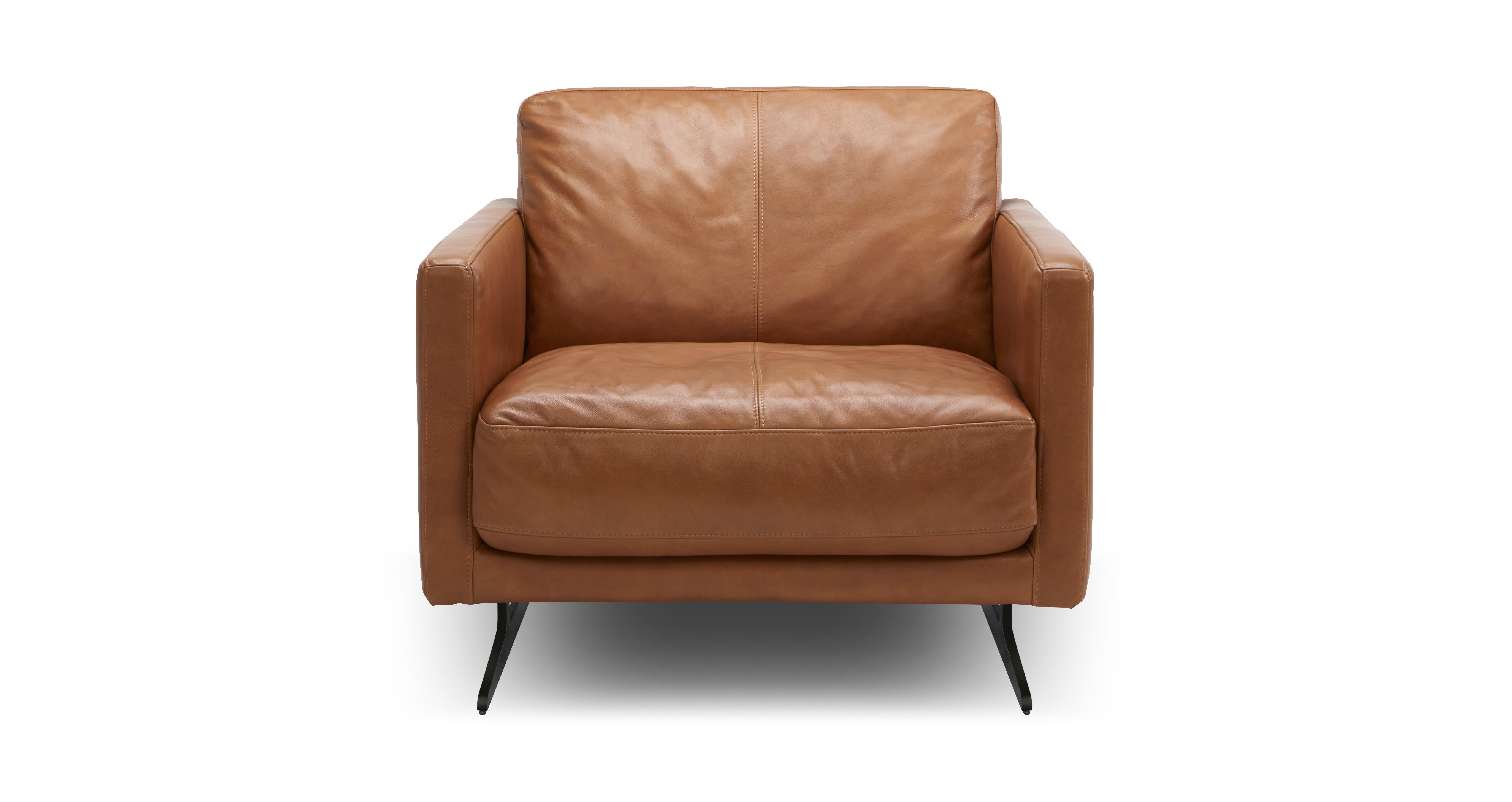 Tan armchair deals leather