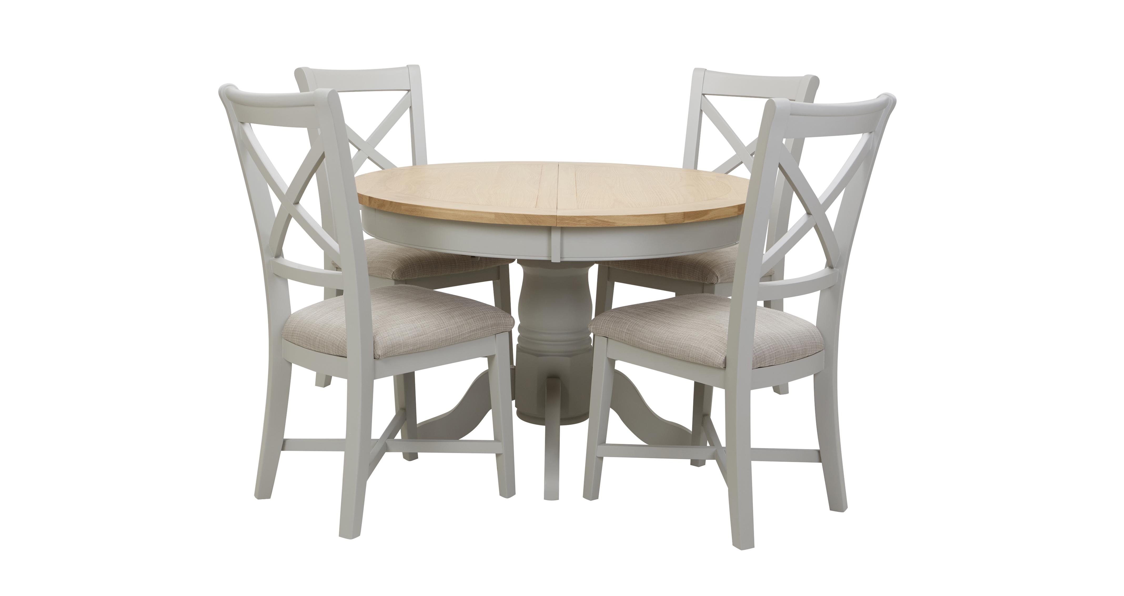 Harbour Round Extending Table & Set of 4 Dining Chairs | DFS Ireland