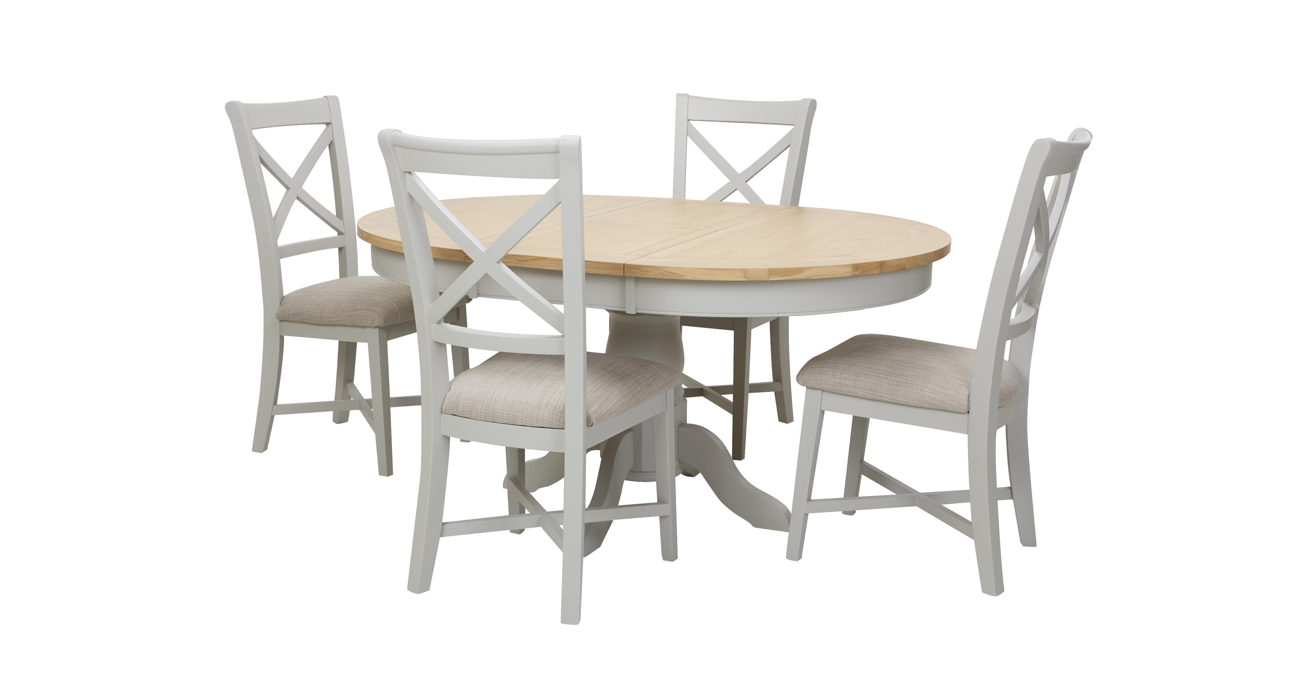 Harbour Round Extending Table Set of 4 Dining Chairs 