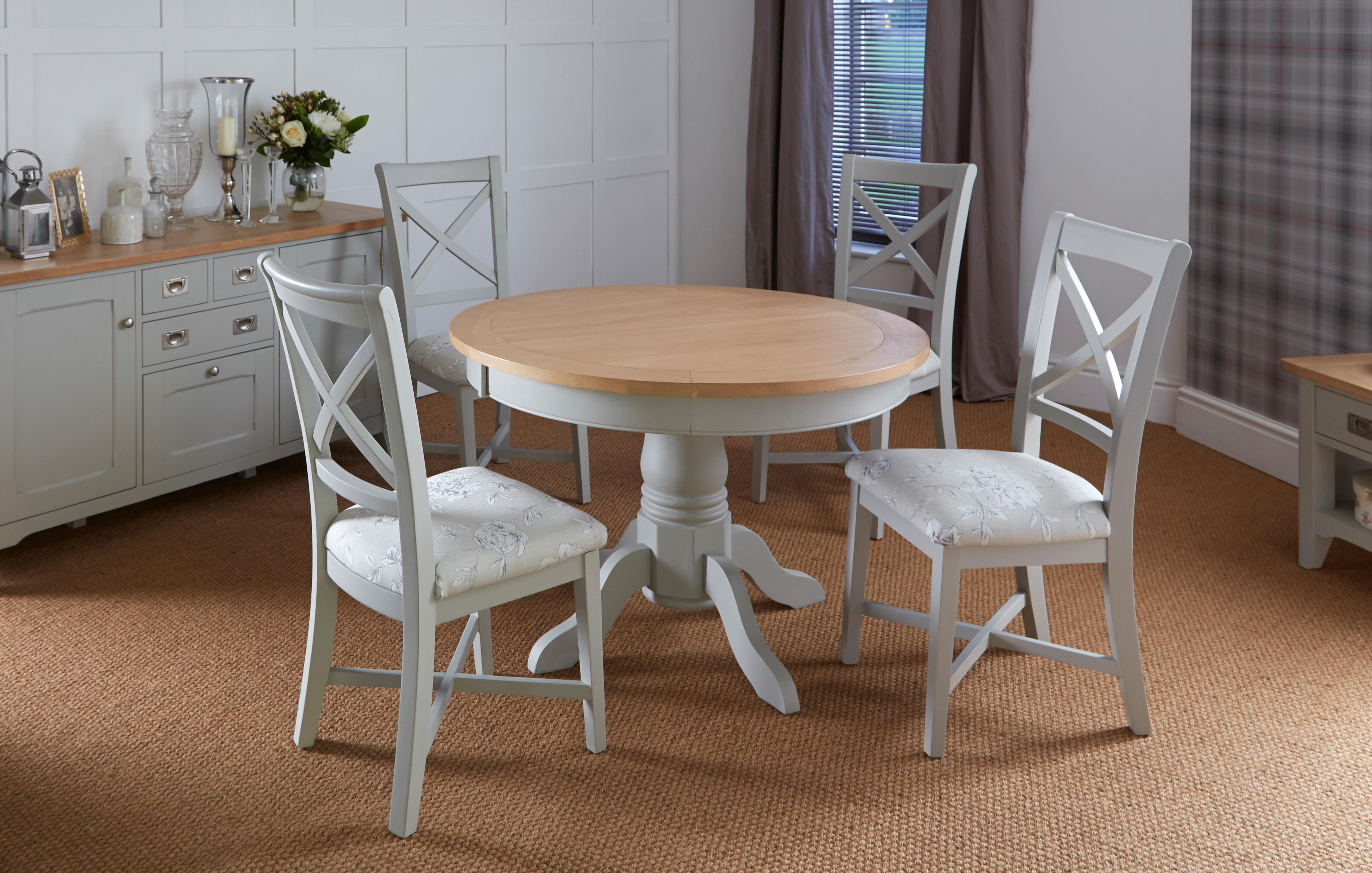 Round Extendable Dining Table Set harbour round extending table u0026 set of 4 dining chairs harbour