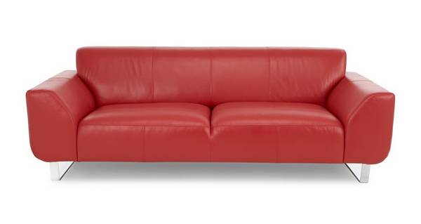 Hardy Leather 3 Seater Sofa Brooke Dfs, Leather Sofa Red