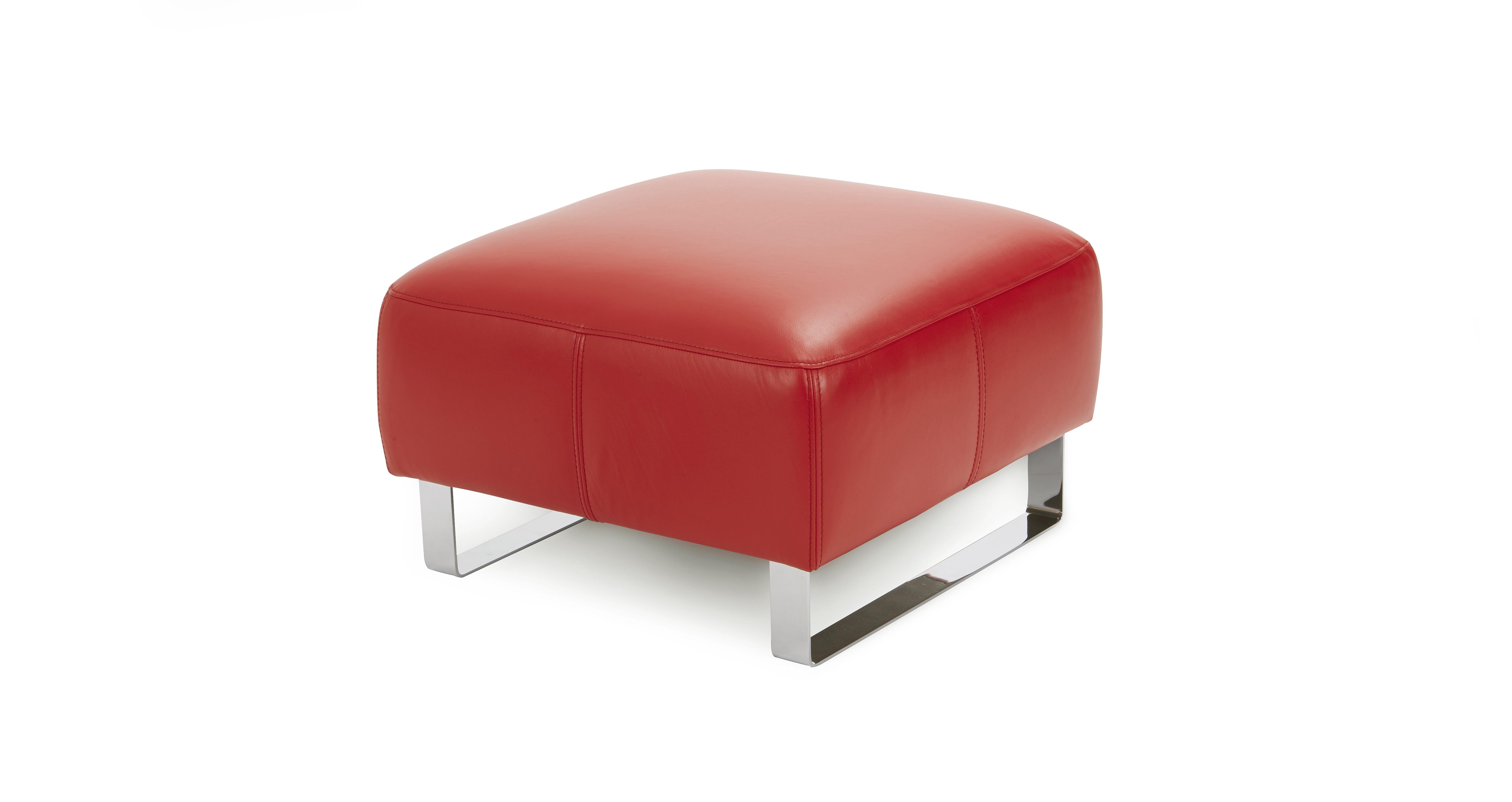 Red leather outlet footstool