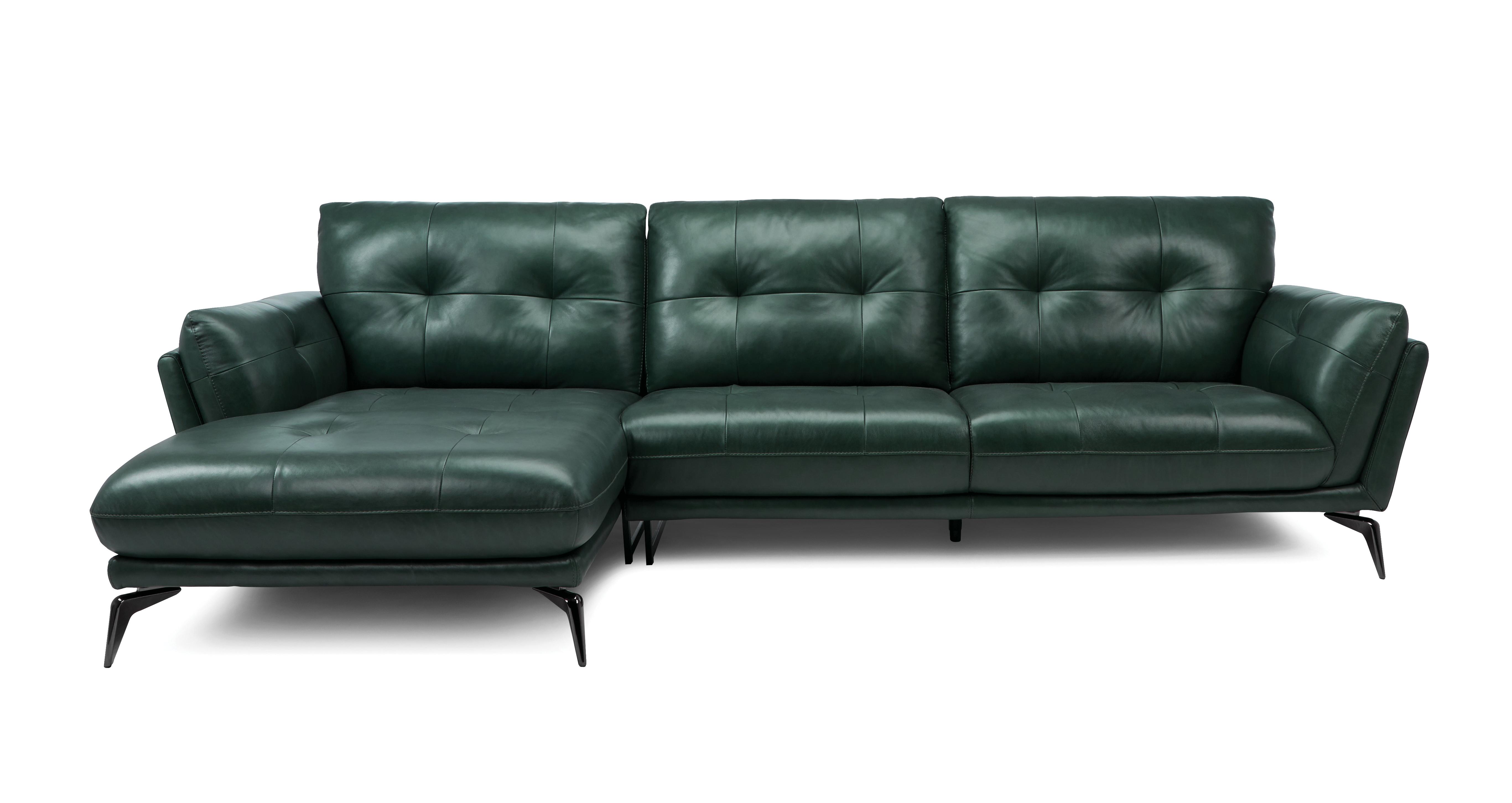 DFS ;leather corner sofa + ottoman, € 1,750
