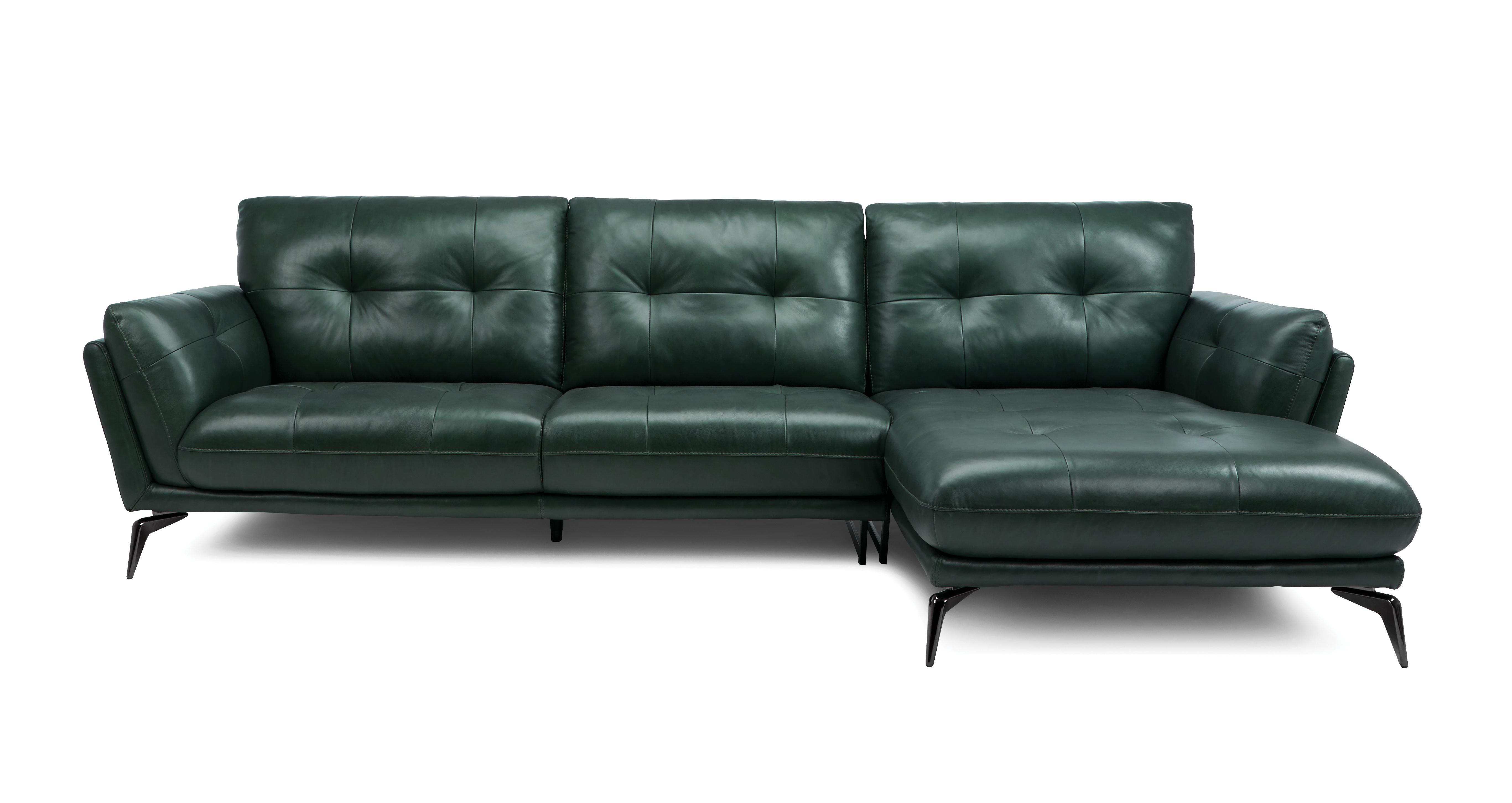 Seafoam green outlet leather sofa