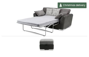 2 Seater Sofa Bed & Stool