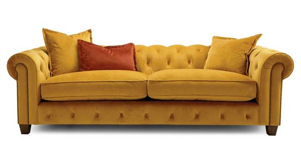 Henrie 4 Seater Sofa Dfs, Brown Leather Chesterfield Sofa Dfs