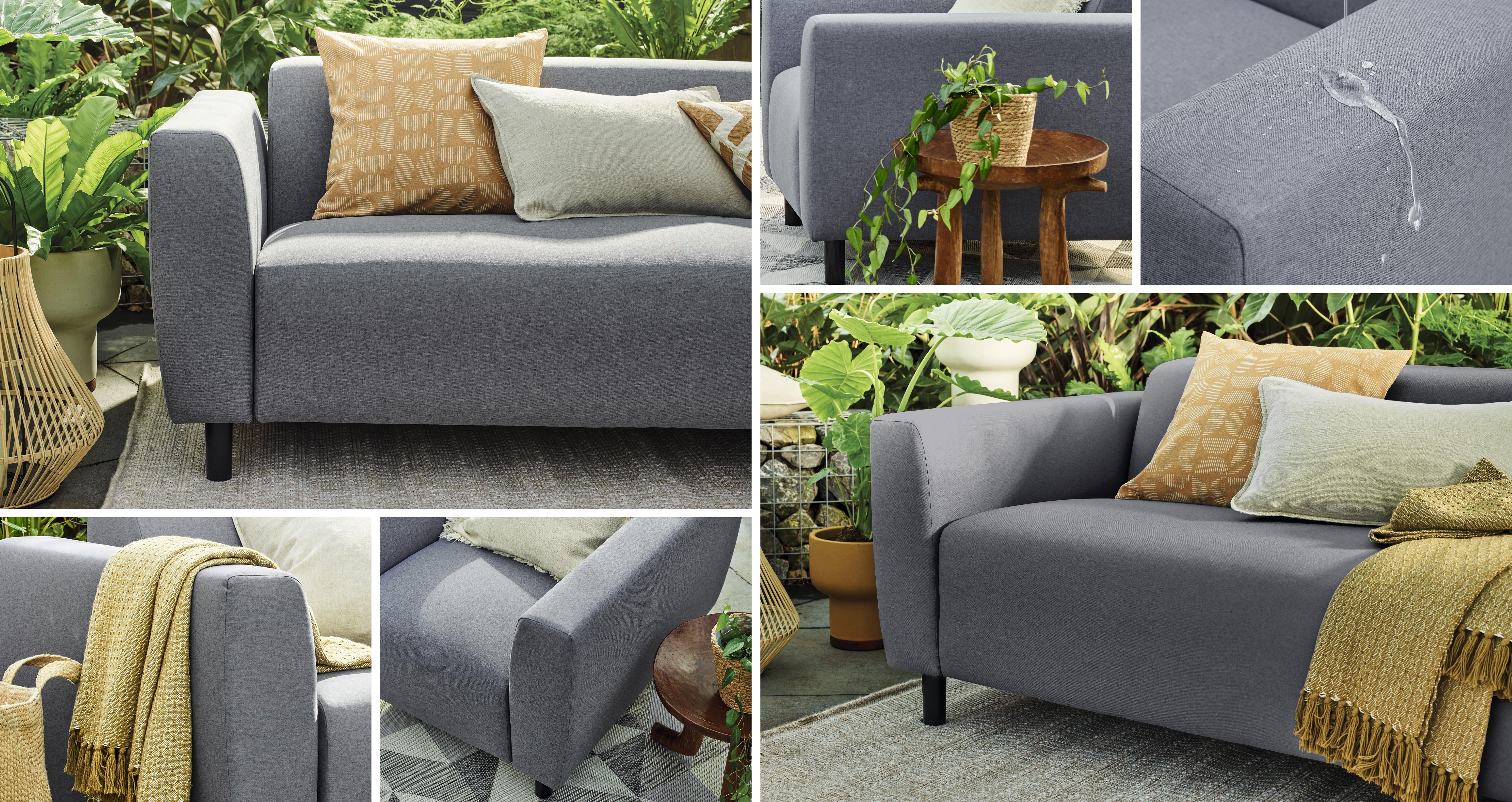 Hosta 3 Seater Sofa in Alfresco Plain Slate