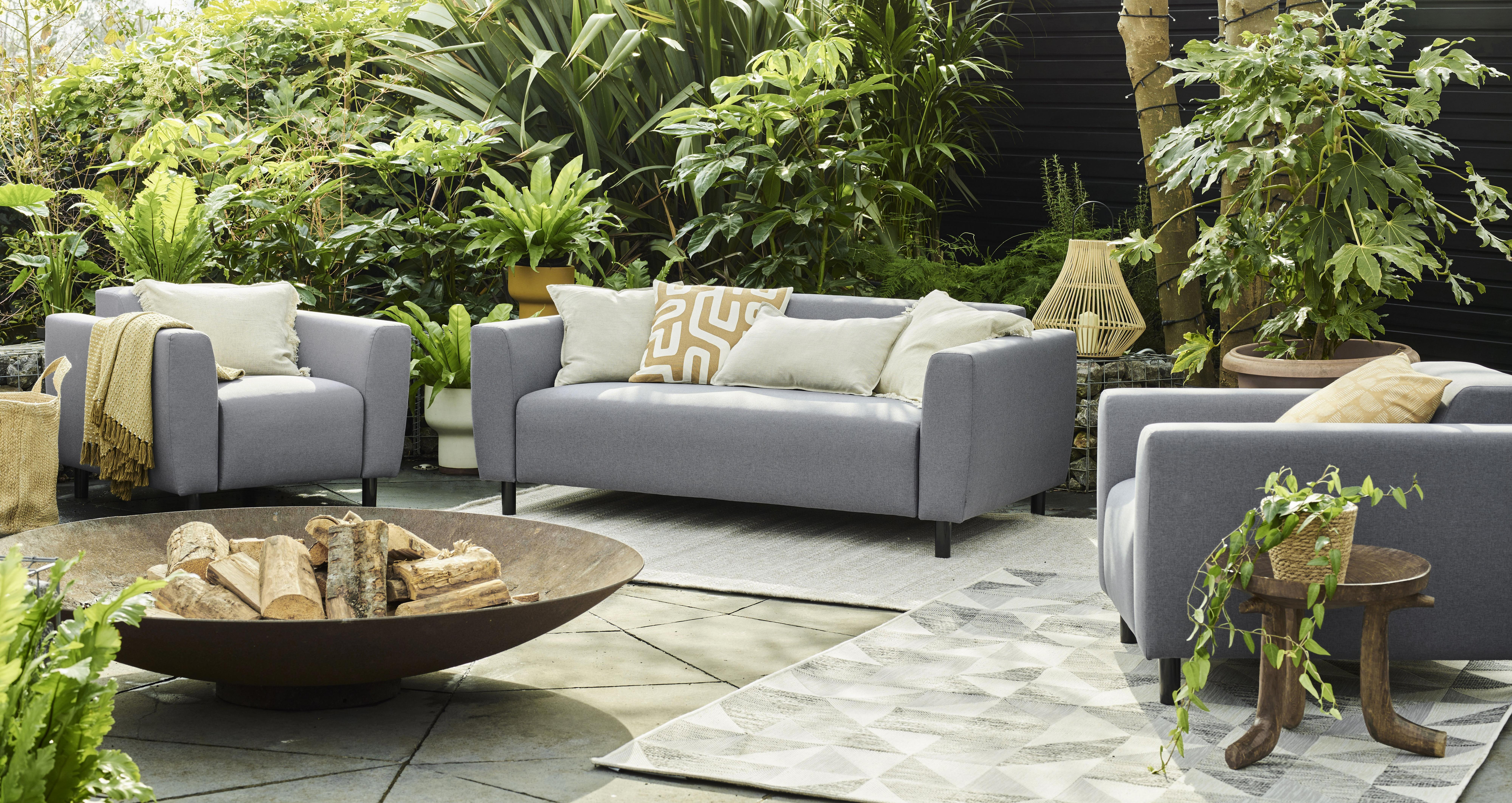 Hosta 3 Seater Sofa in Alfresco Plain Slate